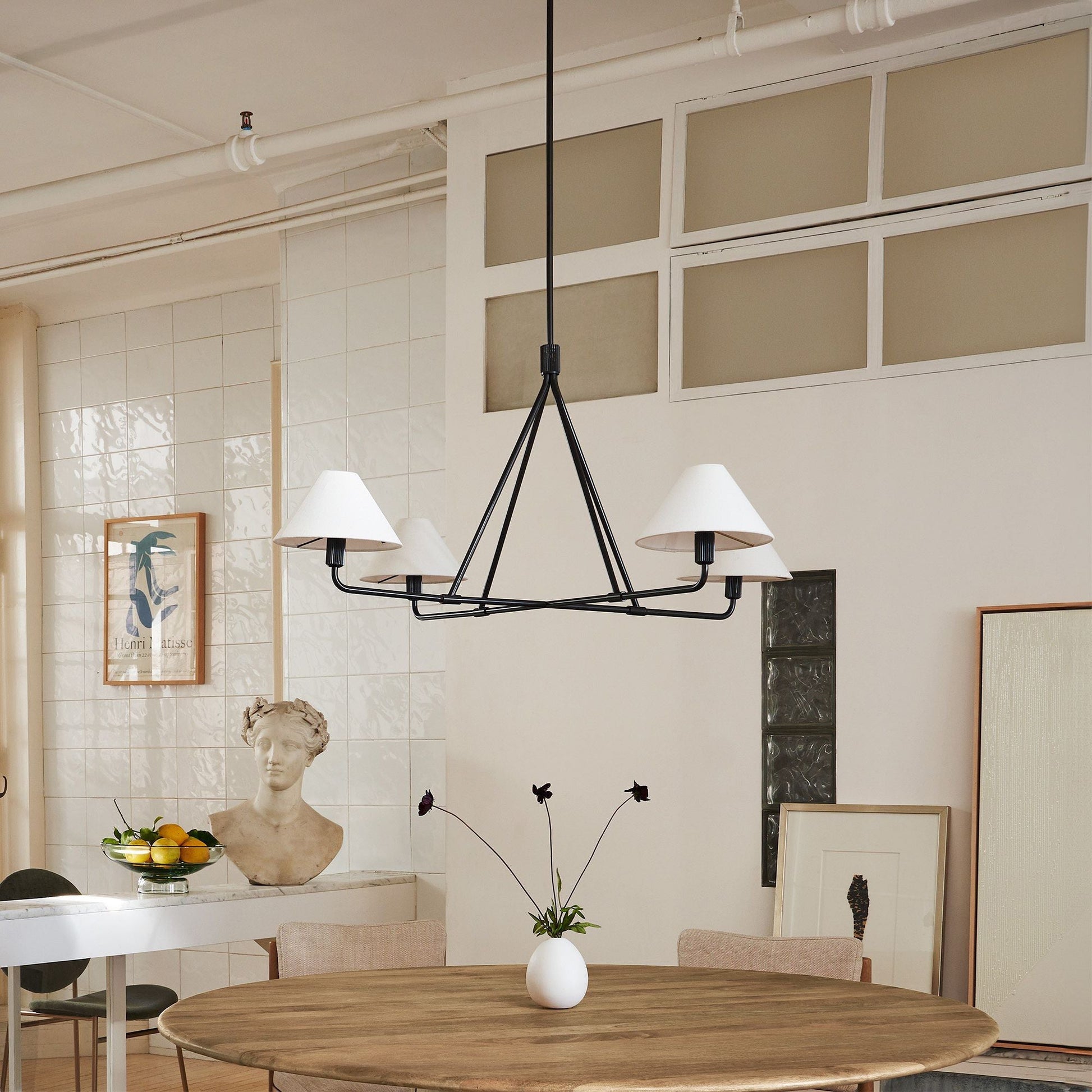 Vase Chandelier Cone Shade Minimalist-Neutral Decor