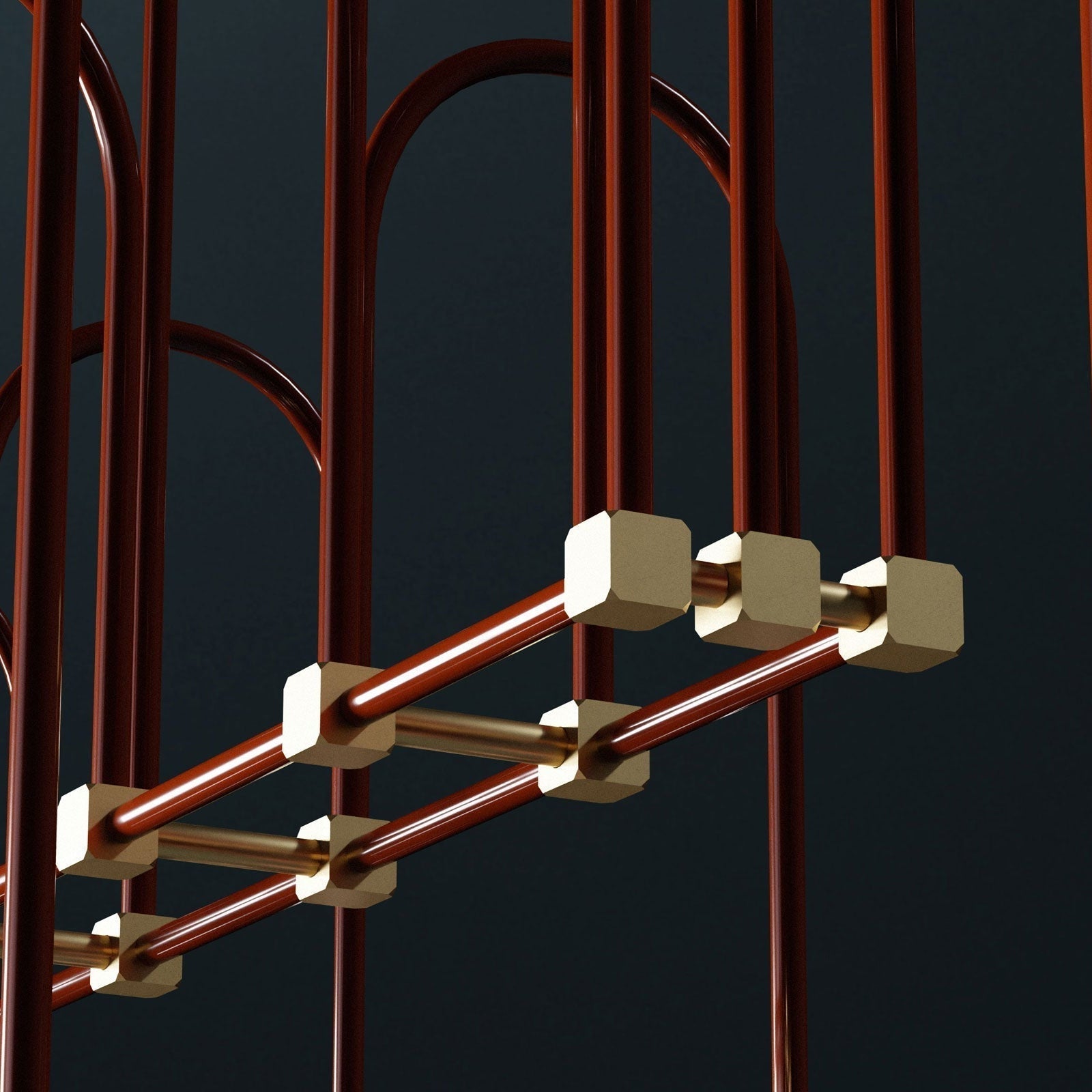 Blikuvyh Vintage Industrial Atelier Brass Metal Chandelier