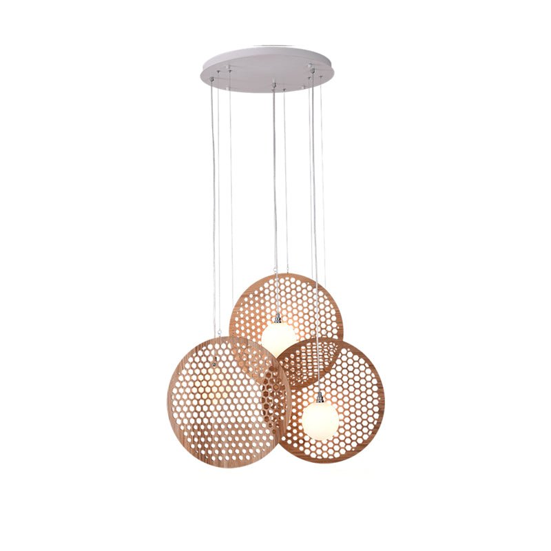 Aurora Chandelier Wooden Plate-Neutral Decor
