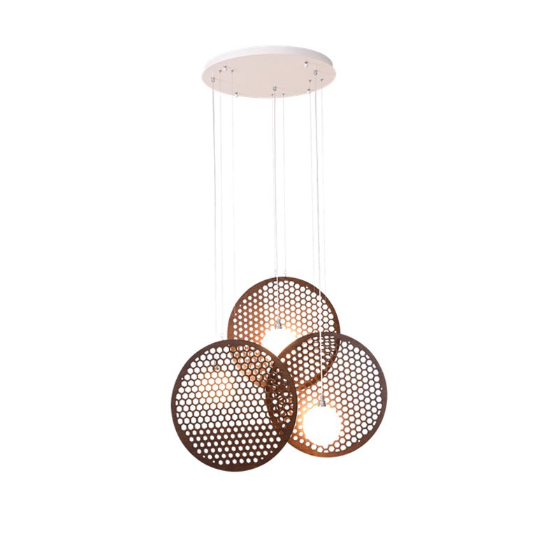 Aurora Chandelier Wooden Plate-Neutral Decor