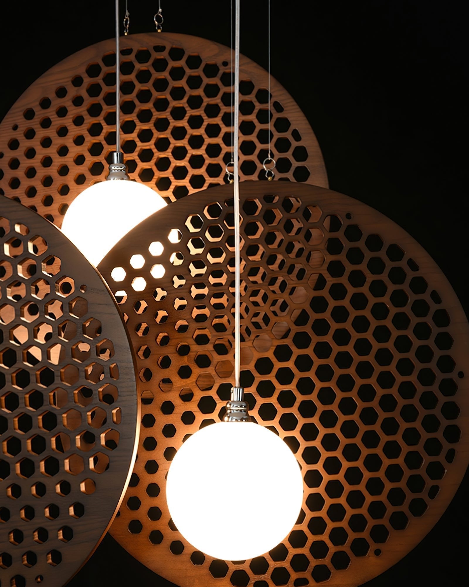 Aurora Chandelier Wooden Plate-Neutral Decor