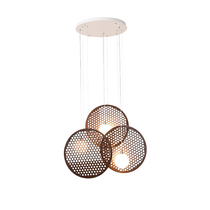 Aurora Chandelier Wooden Plate-Neutral Decor