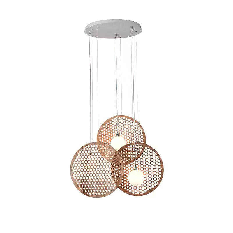 Aurora Chandelier Wooden Plate-Neutral Decor