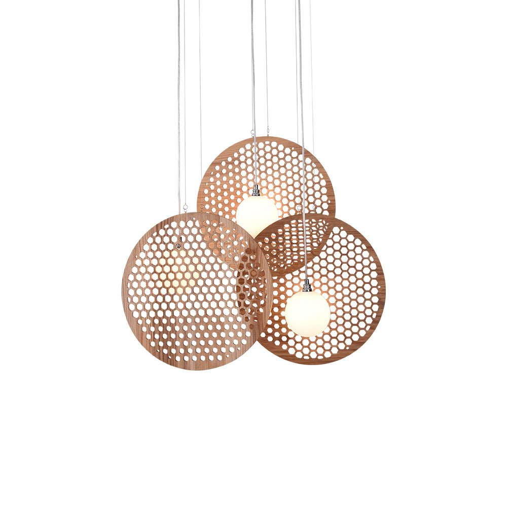 Aurora Chandelier Wooden Plate-Neutral Decor