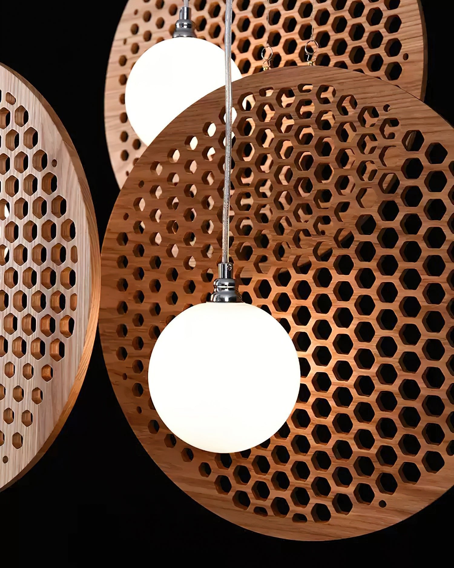 Aurora Chandelier Wooden Plate-Neutral Decor