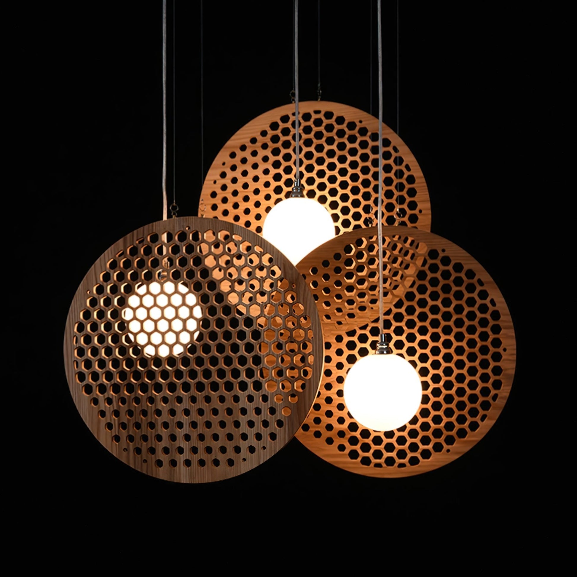 Aurora Chandelier Wooden Plate-Neutral Decor