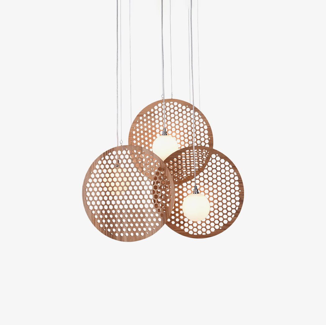 Aurora Chandelier Wooden Plate-Neutral Decor