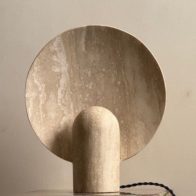 Close-up of the integrated LED light source on the Fan Table Lamp.