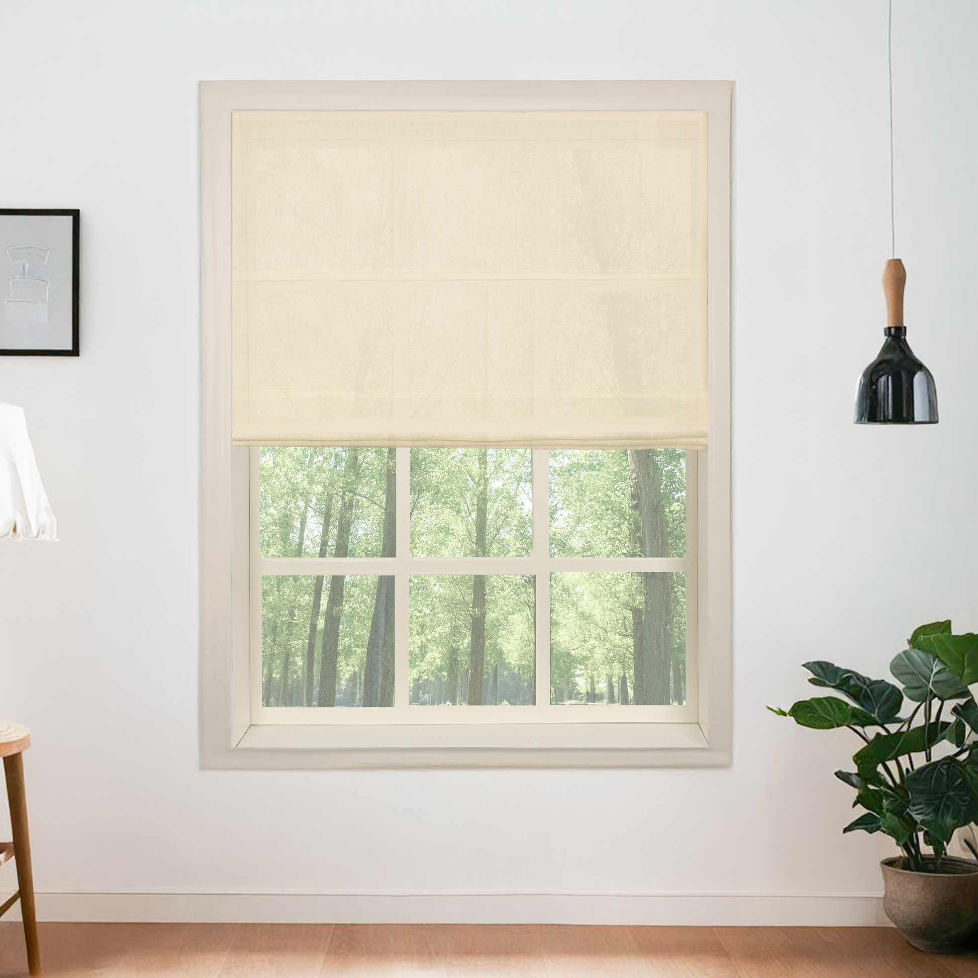Belgian Flax Linen Roman Shades & Blinds-Neutral Decor
