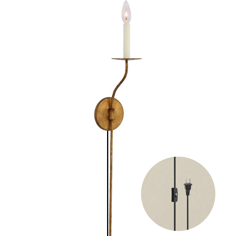 Gwyn Plug-in Brass Wall Lamp