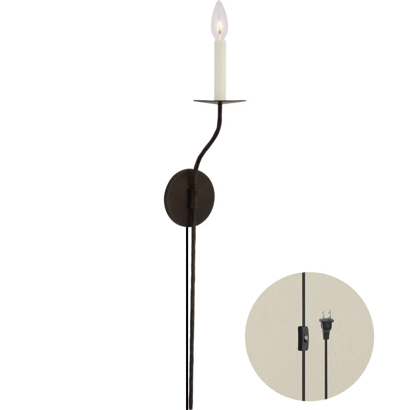 Gwyn Plug-in Brass Wall Lamp