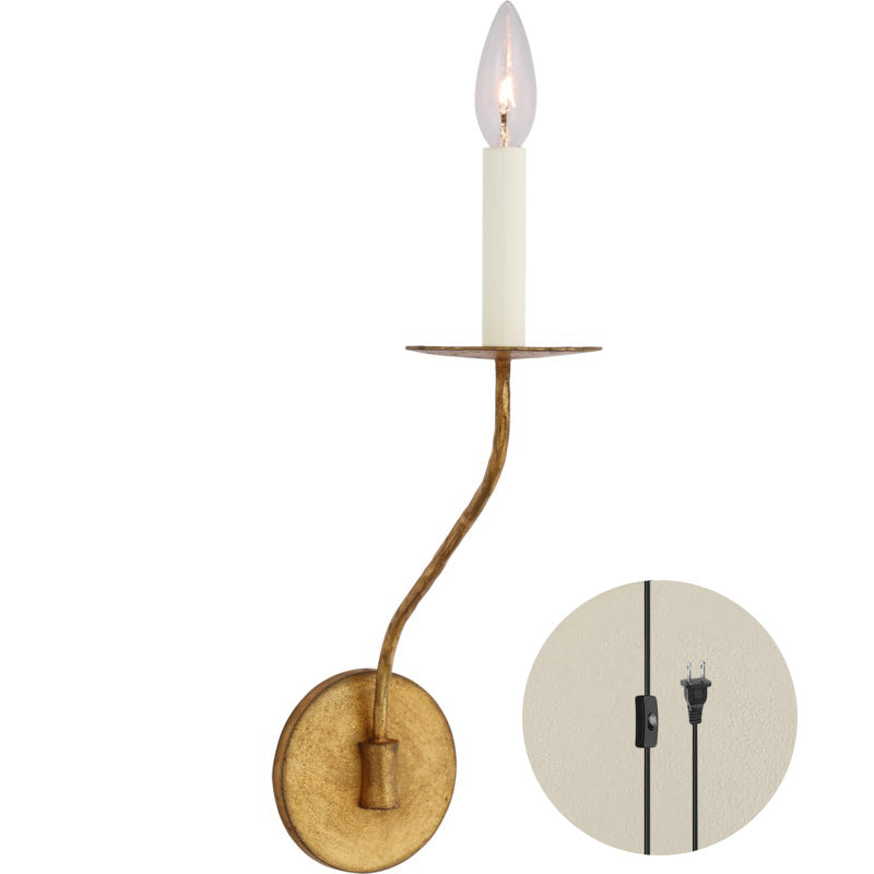 Gwyn Plug-in Brass Wall Lamp