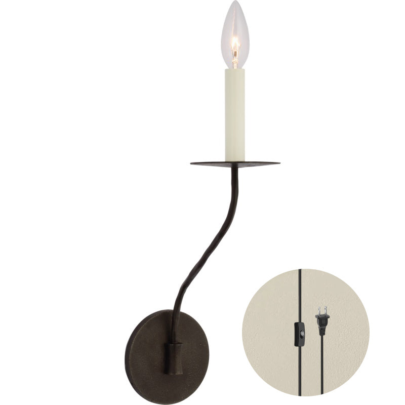 Gwyn Plug-in Brass Wall Lamp