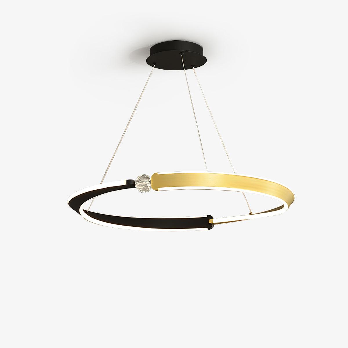 Lustra Chandelier Crystal Black Gold Dining LED-Neutral Decor
