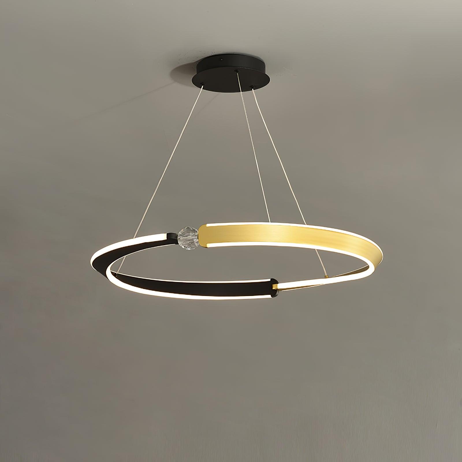 Lustra Chandelier Crystal Black Gold Dining LED-Neutral Decor