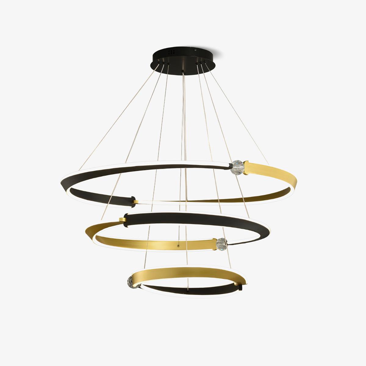 Lustra Chandelier Crystal Black Gold Dining LED-Neutral Decor