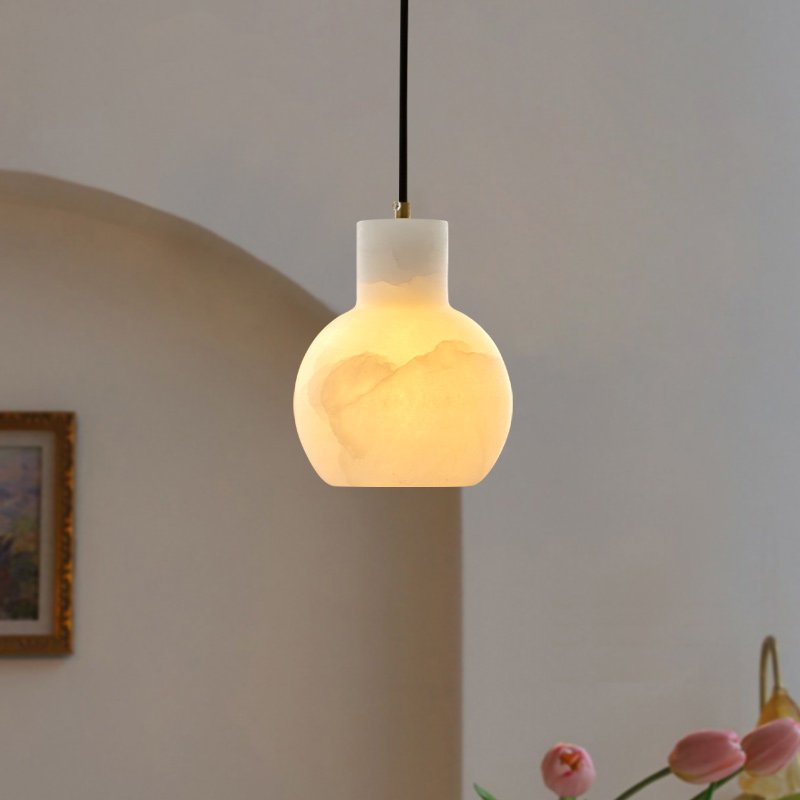 Bell Jar Alabaster Cluster Chandelier-Neutral Decor