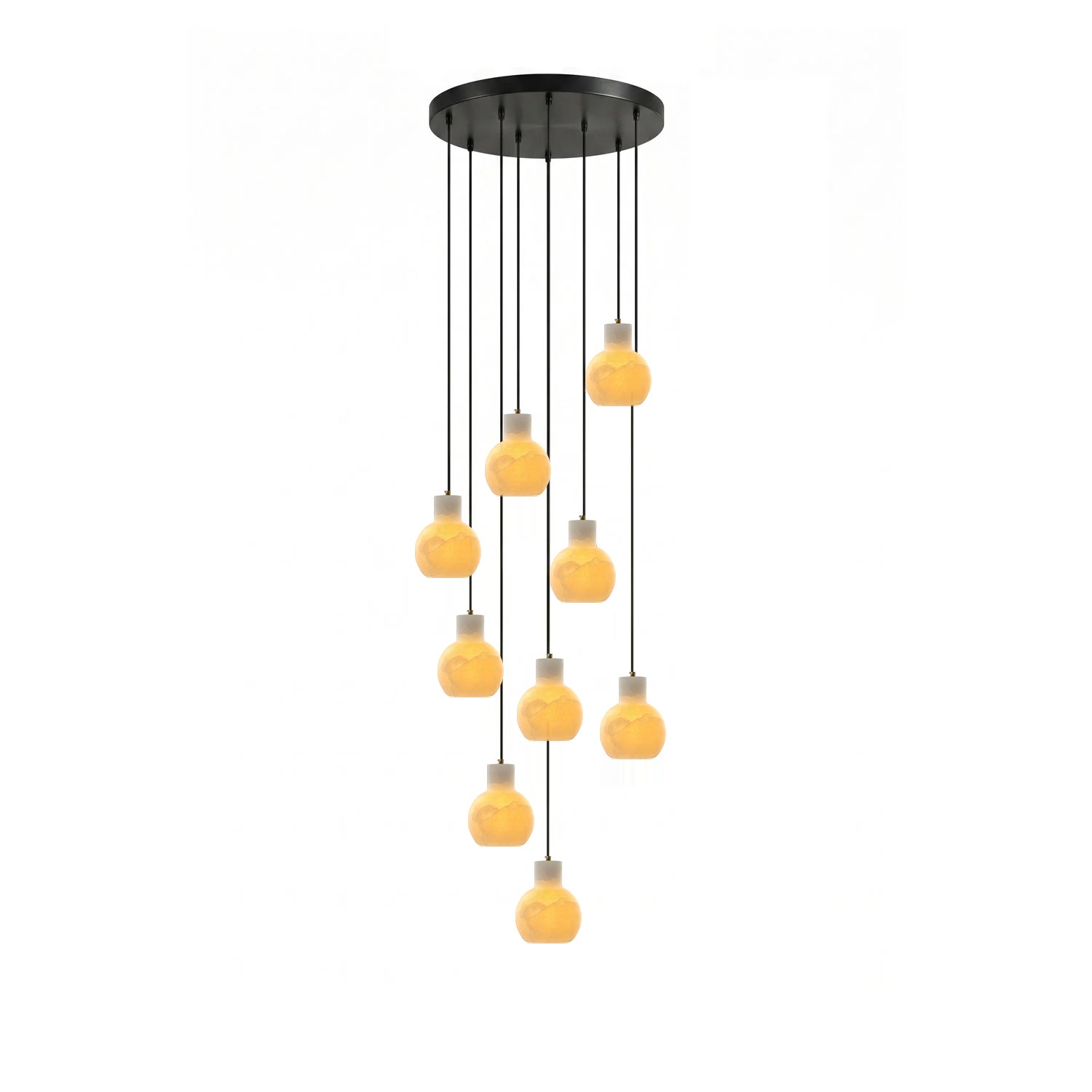Bell Jar Alabaster Cluster Chandelier-Neutral Decor