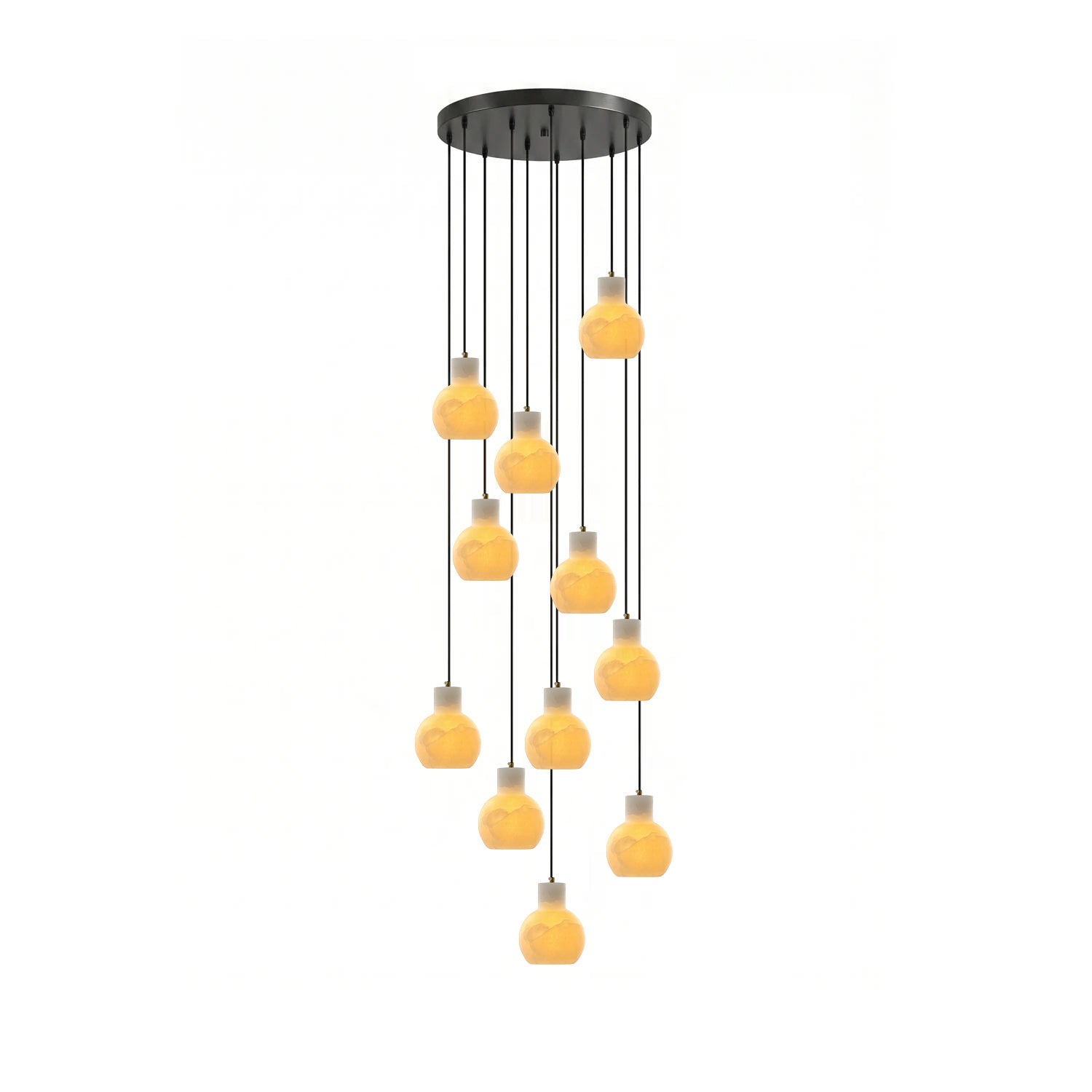 Bell Jar Alabaster Cluster Chandelier-Neutral Decor