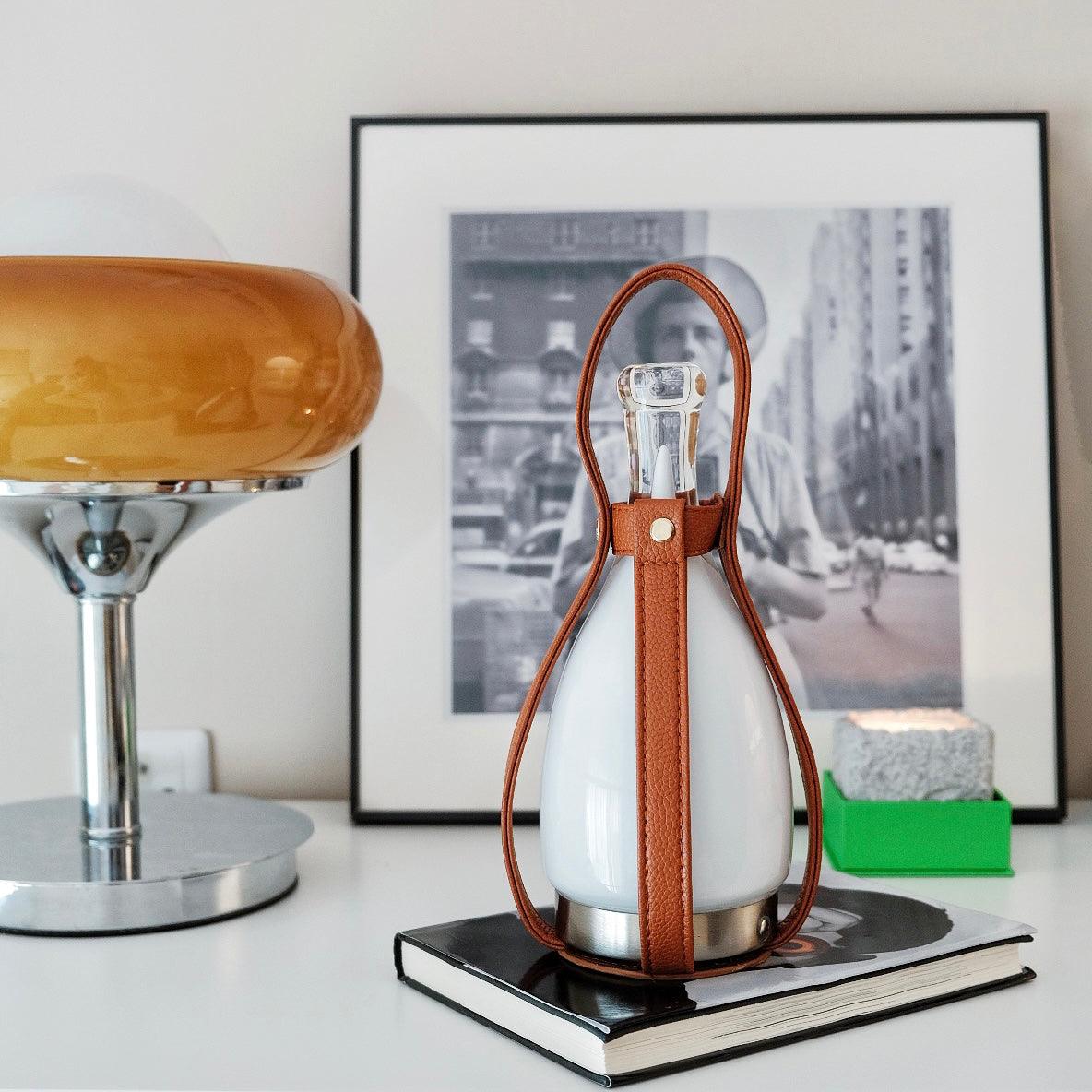 Ales Leather Vintage Table Lamp-Neutral Decor