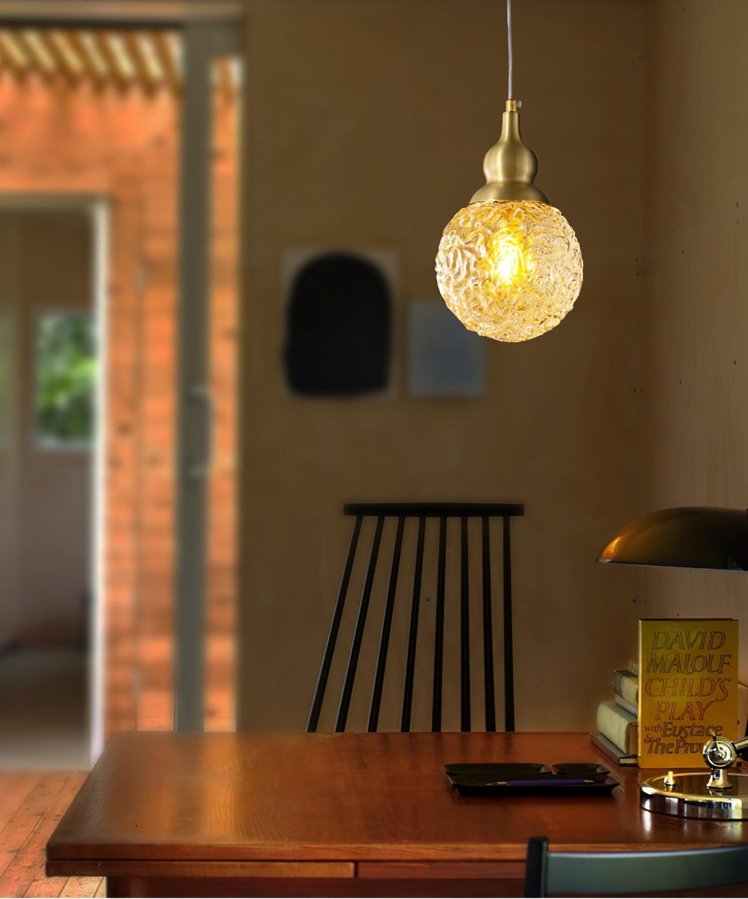 Cove Brass & Glass Glam Pendant Light-Neutral Decor