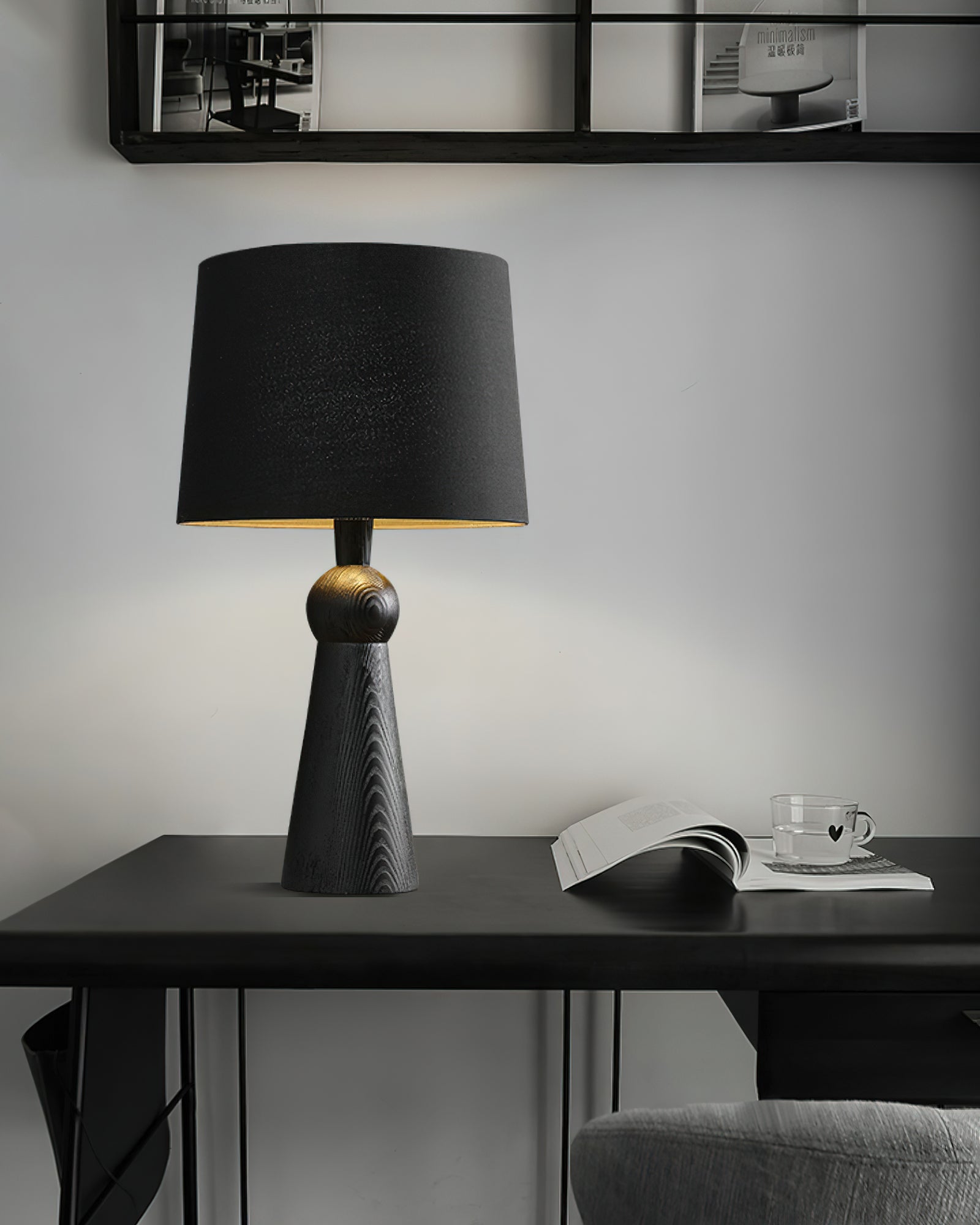 Lioria Wood Fabric Table Lamp-Neutral Decor