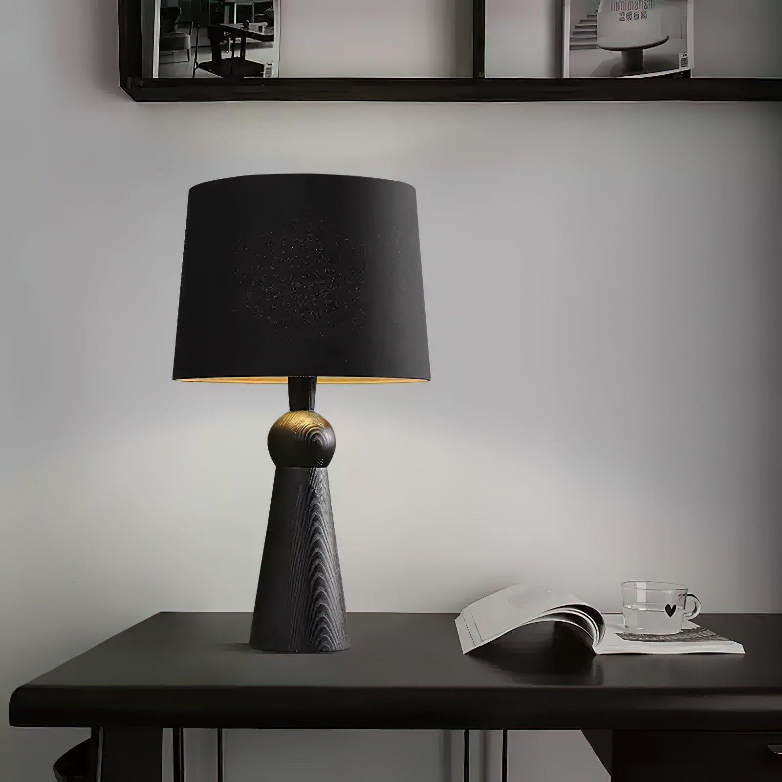 Lioria Wood Fabric Table Lamp-Neutral Decor
