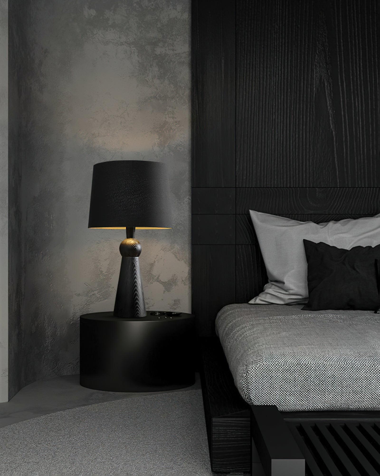 Lioria Wood Fabric Table Lamp-Neutral Decor