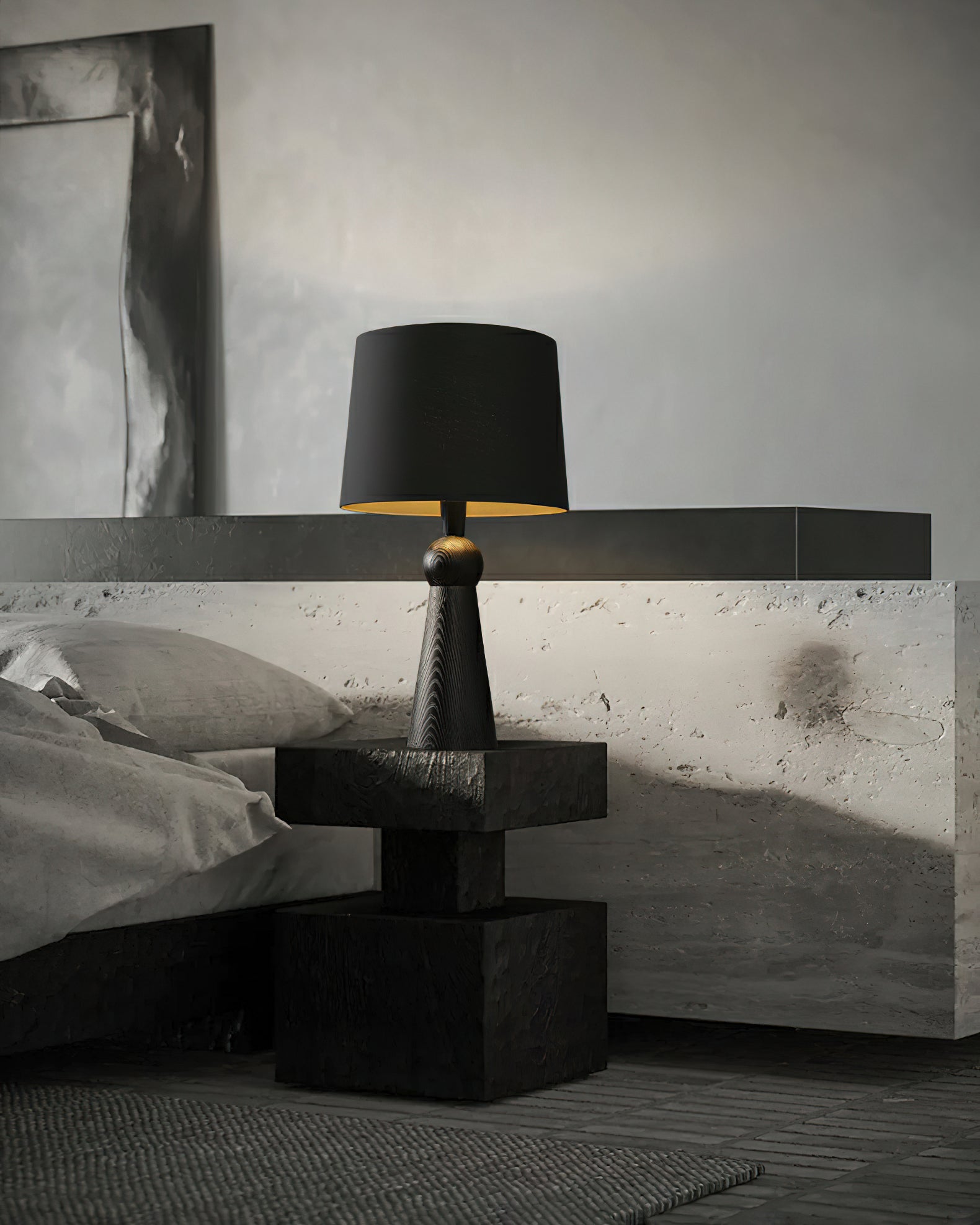Lioria Wood Fabric Table Lamp-Neutral Decor