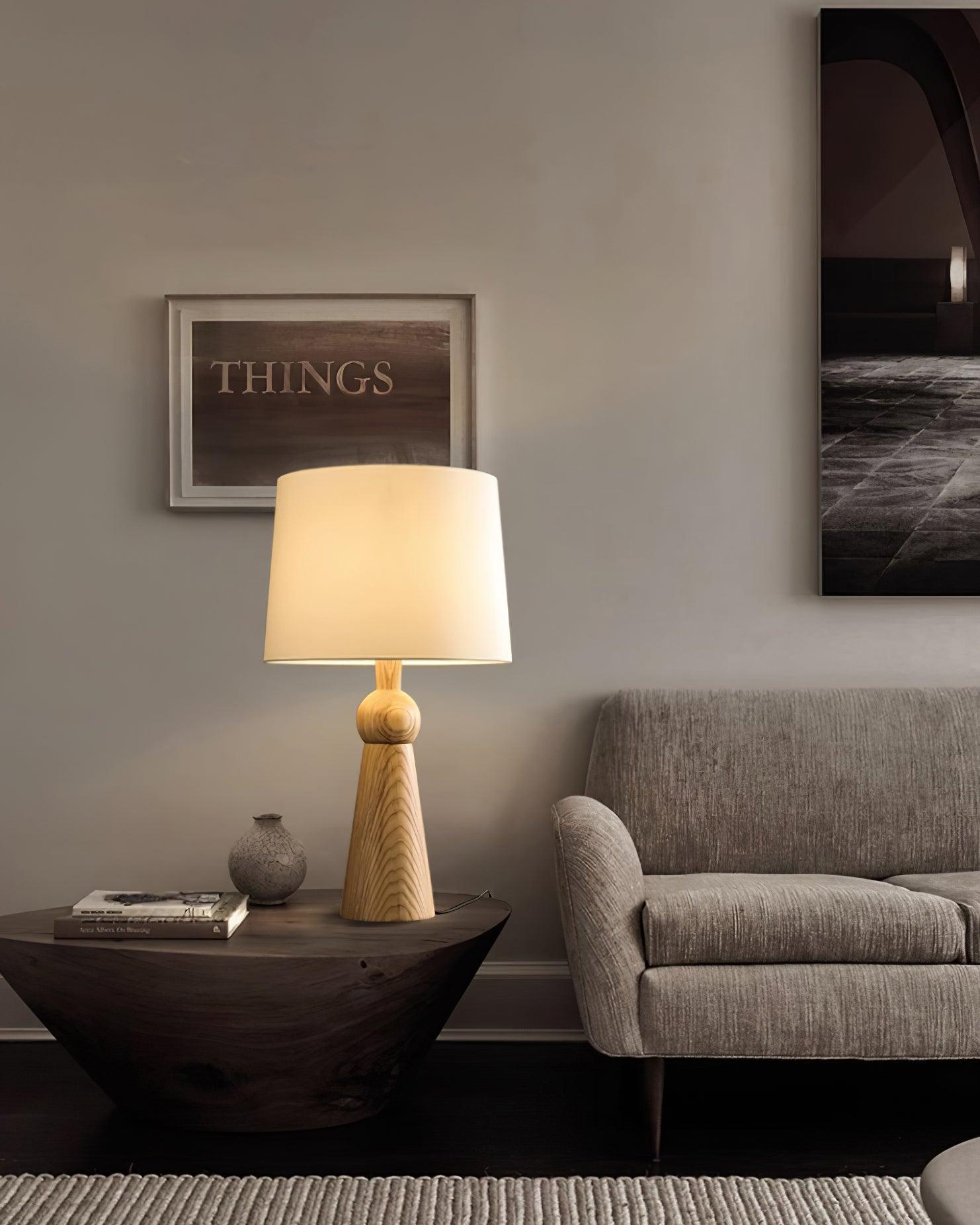 Lioria Wood Fabric Table Lamp-Neutral Decor