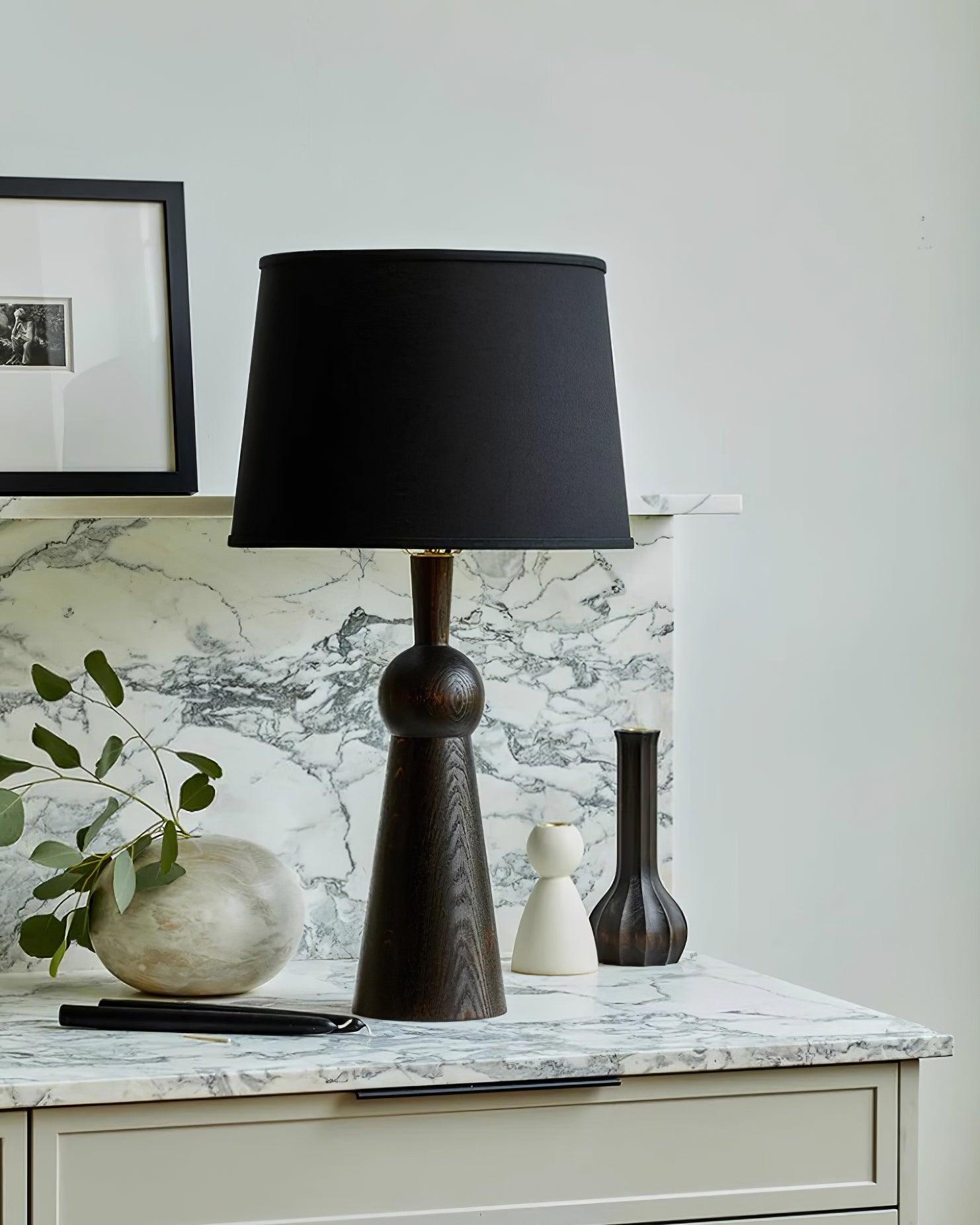 Lioria Wood Fabric Table Lamp-Neutral Decor