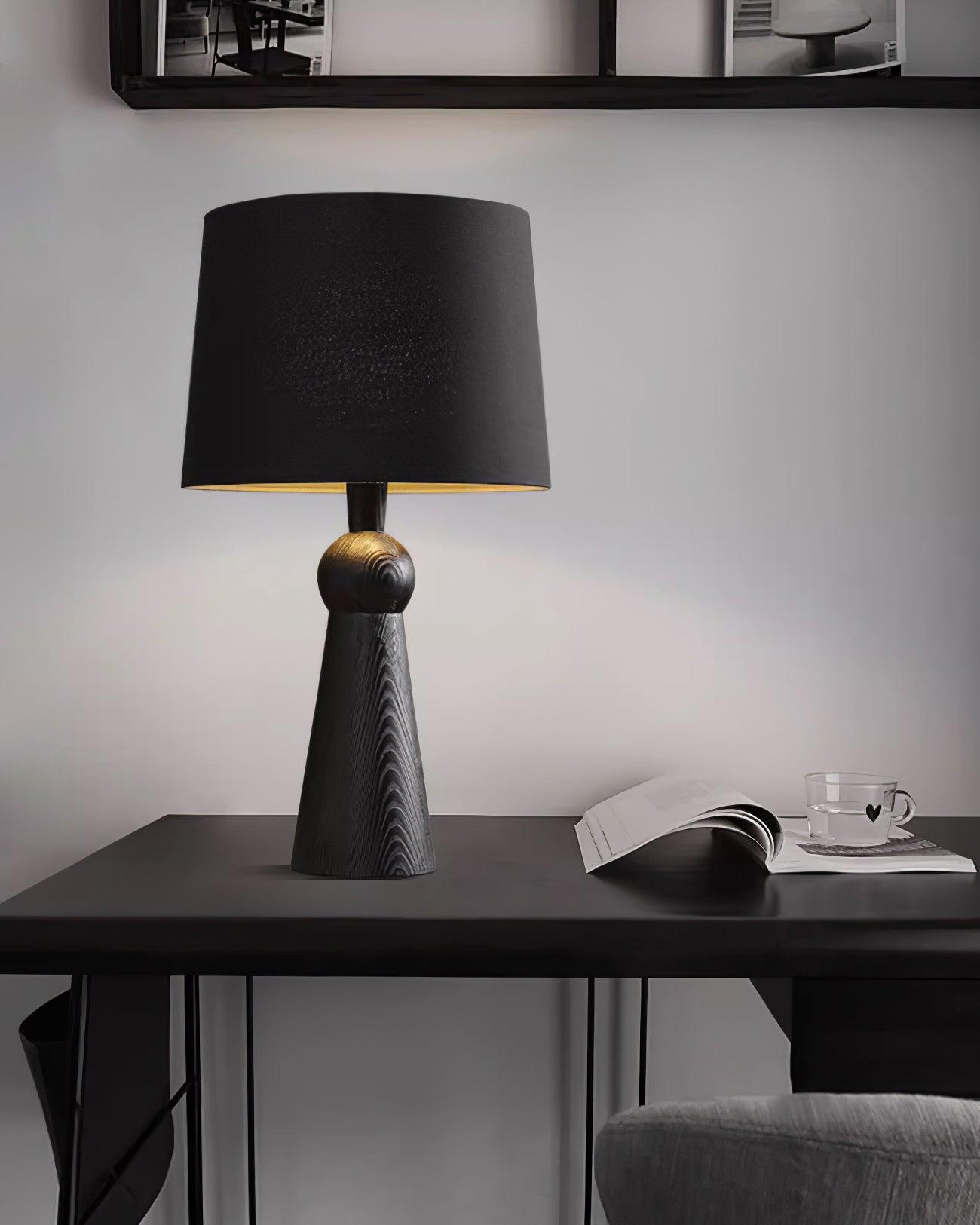 Lioria Wood Fabric Table Lamp-Neutral Decor