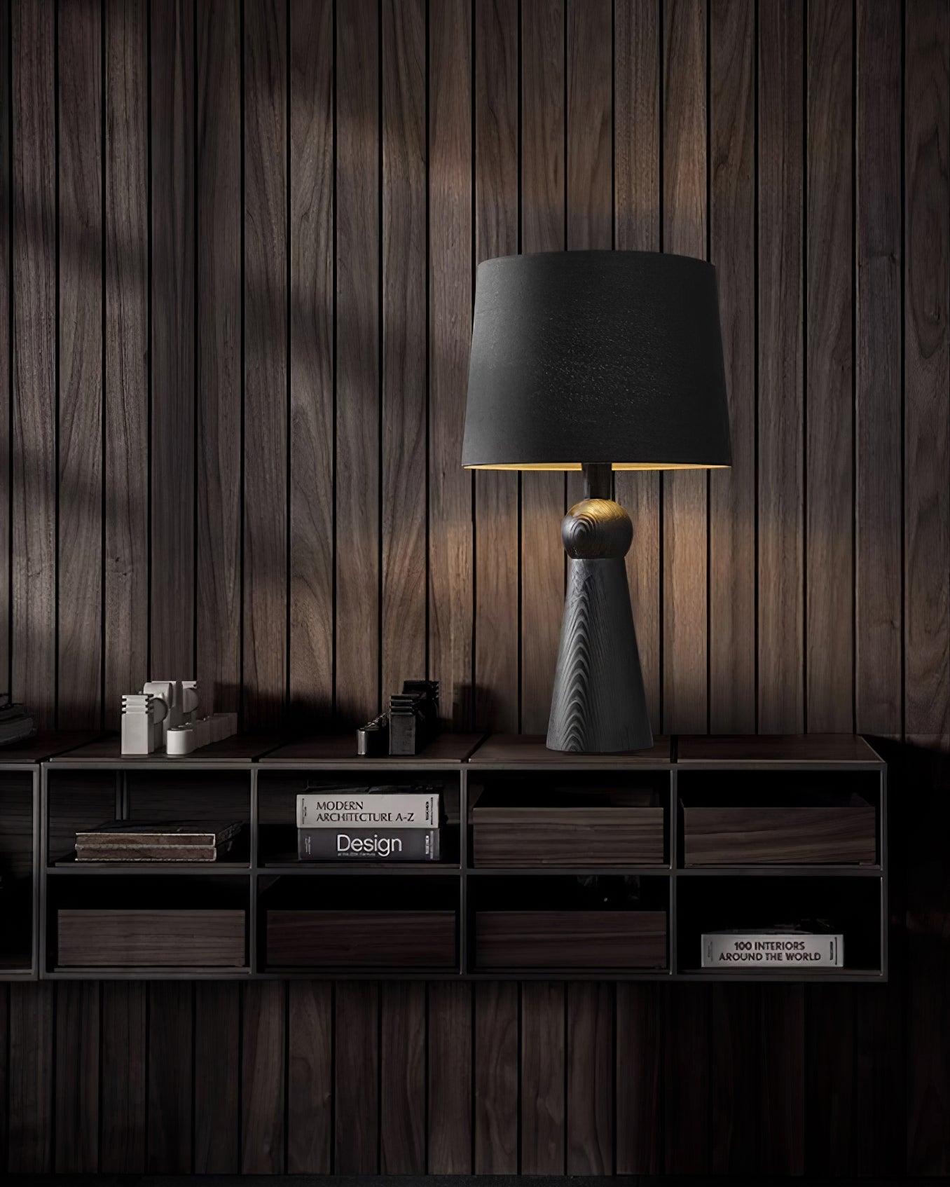 Lioria Wood Fabric Table Lamp-Neutral Decor