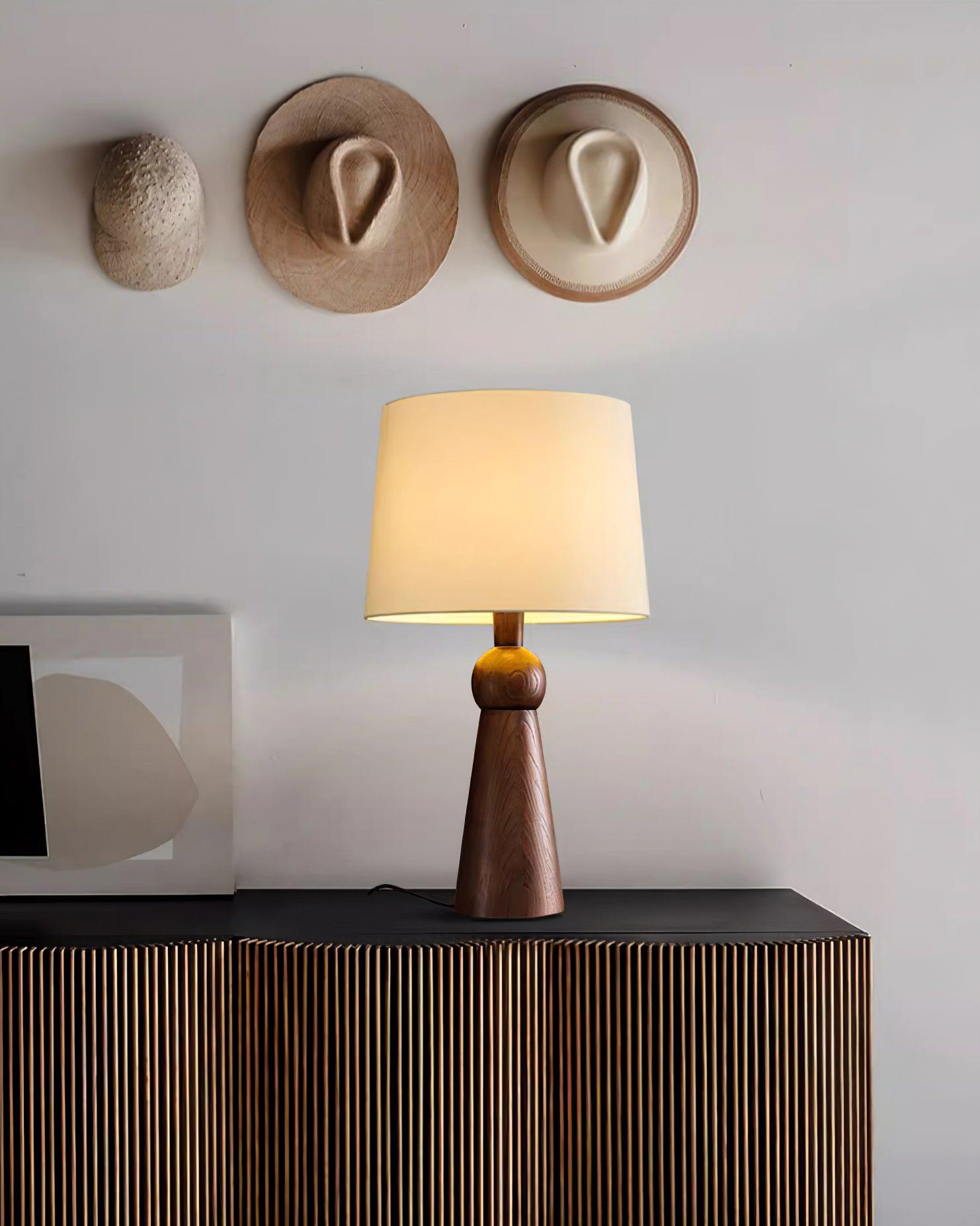 Lioria Wood Fabric Table Lamp-Neutral Decor