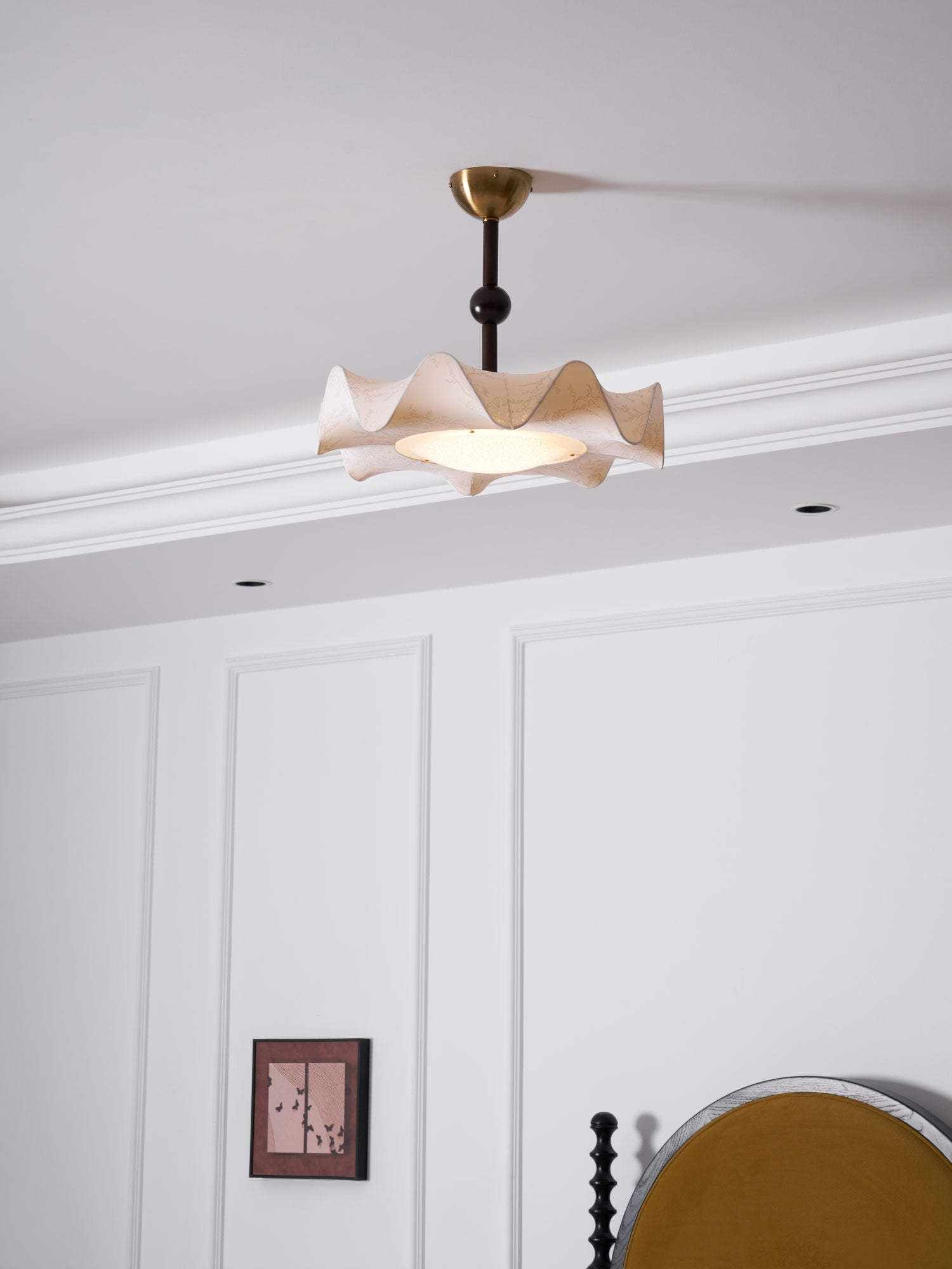 Avlorus Traditional Premium Elegance Wood Fabric Ceiling Light-Neutral Decor