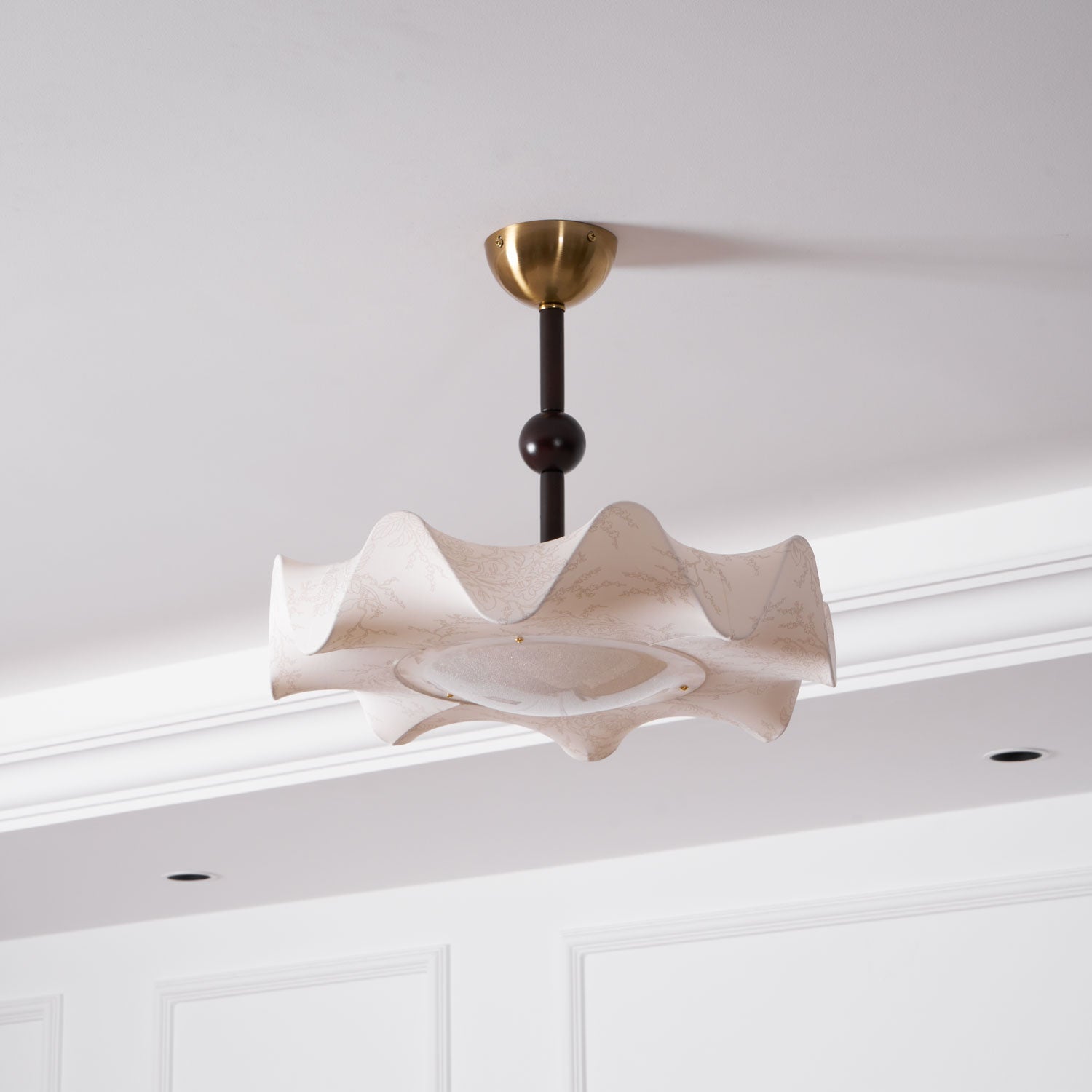 Avlorus Traditional Premium Elegance Wood Fabric Ceiling Light-Neutral Decor
