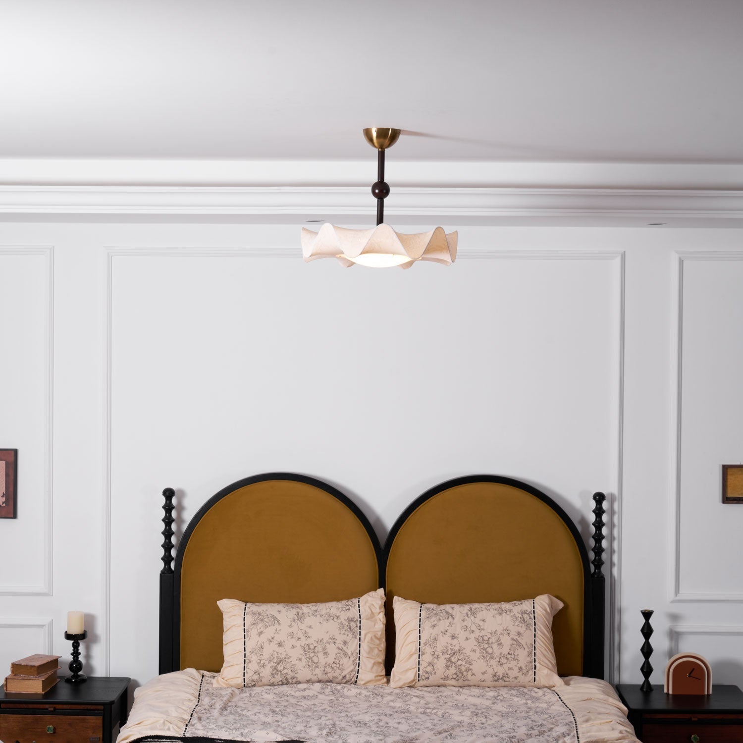 Avlorus Traditional Premium Elegance Wood Fabric Ceiling Light-Neutral Decor