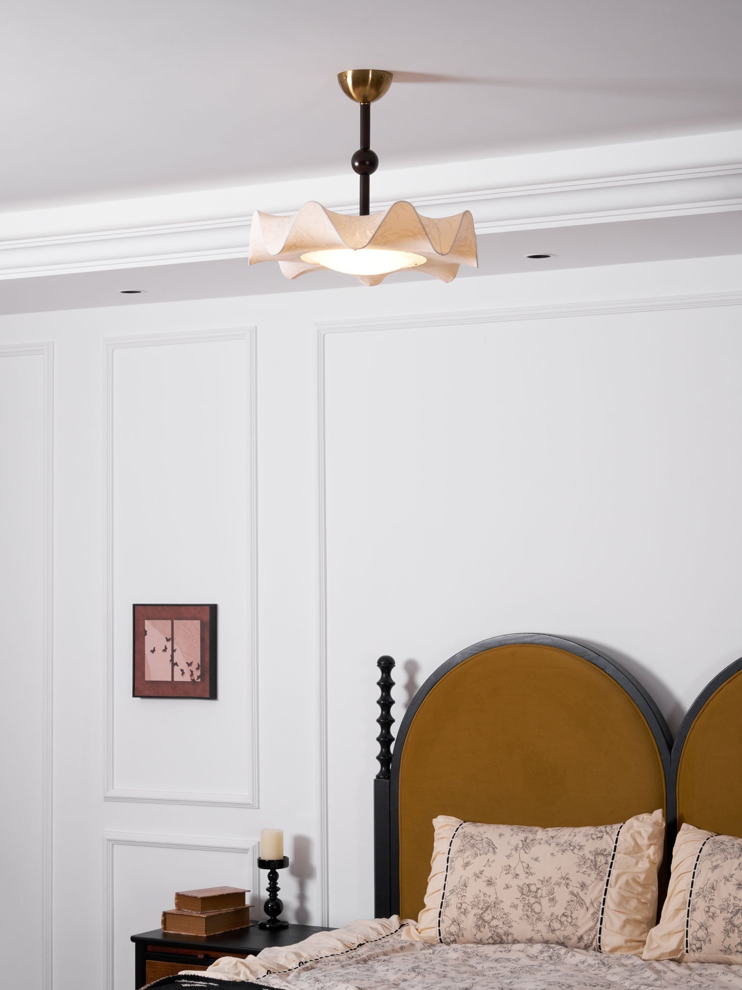Avlorus Traditional Premium Elegance Wood Fabric Ceiling Light-Neutral Decor