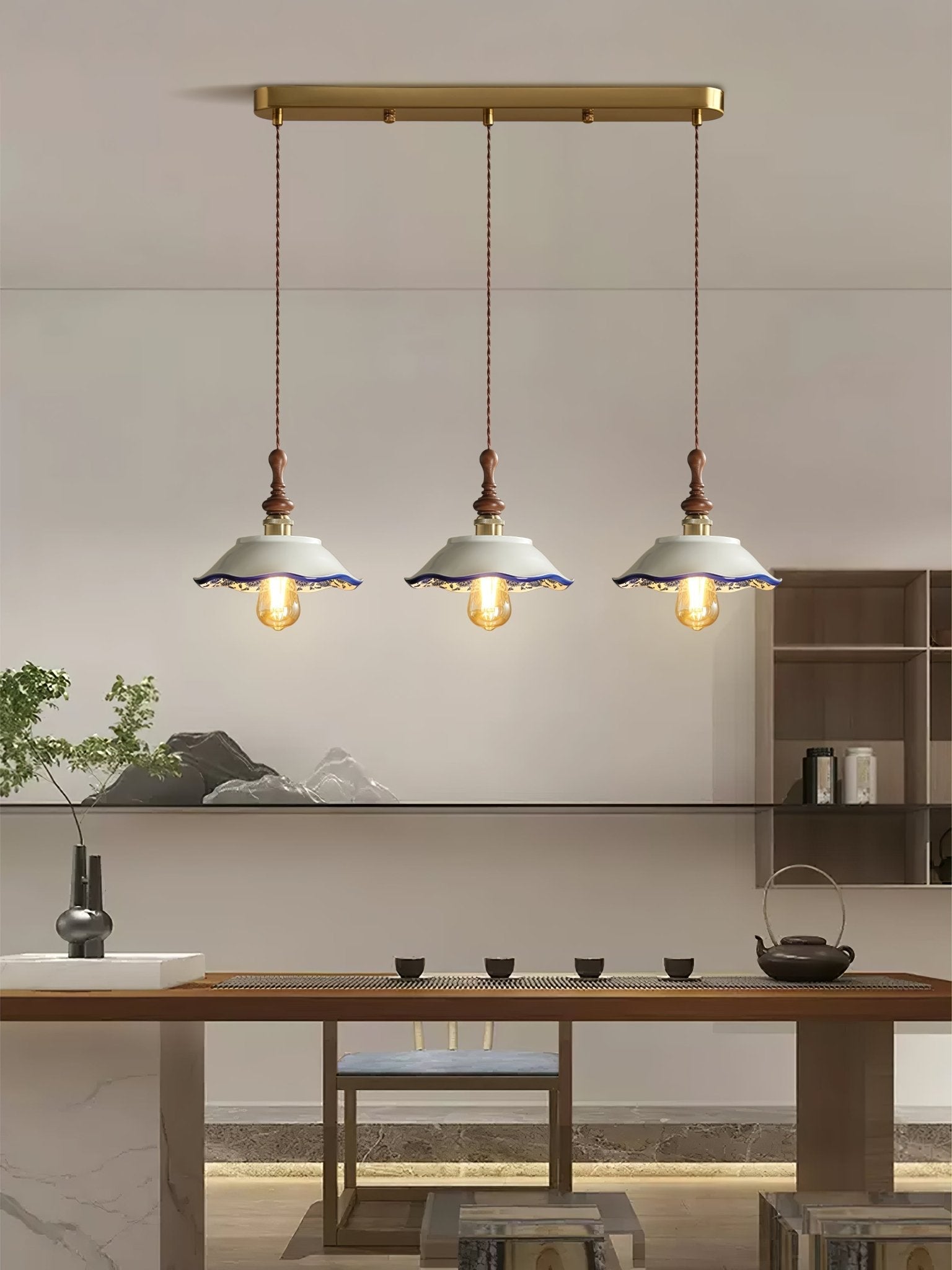 Ciraeor Delft Ceramic Pendant Light-Neutral Decor