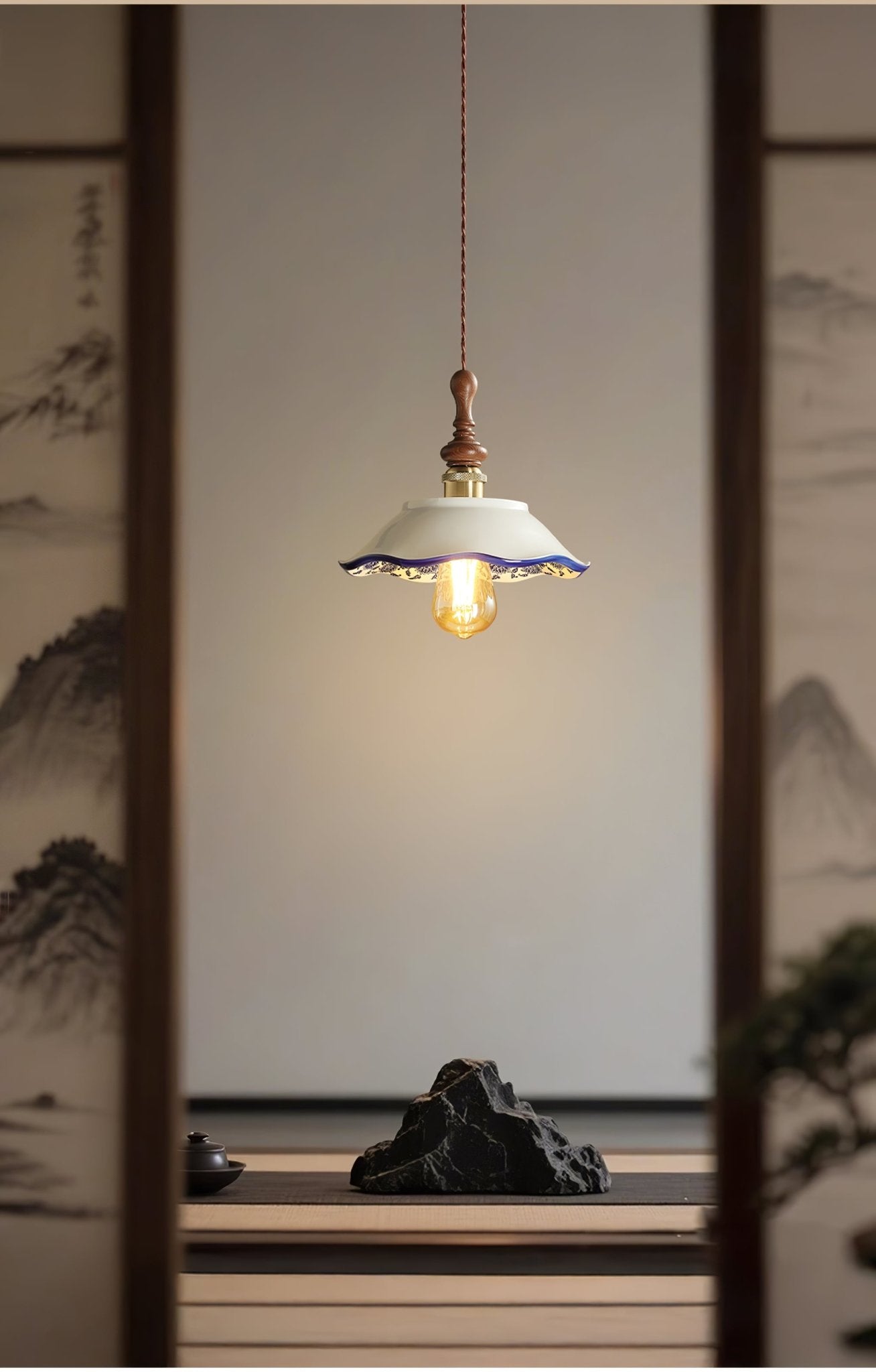 Ciraeor Delft Ceramic Pendant Light-Neutral Decor