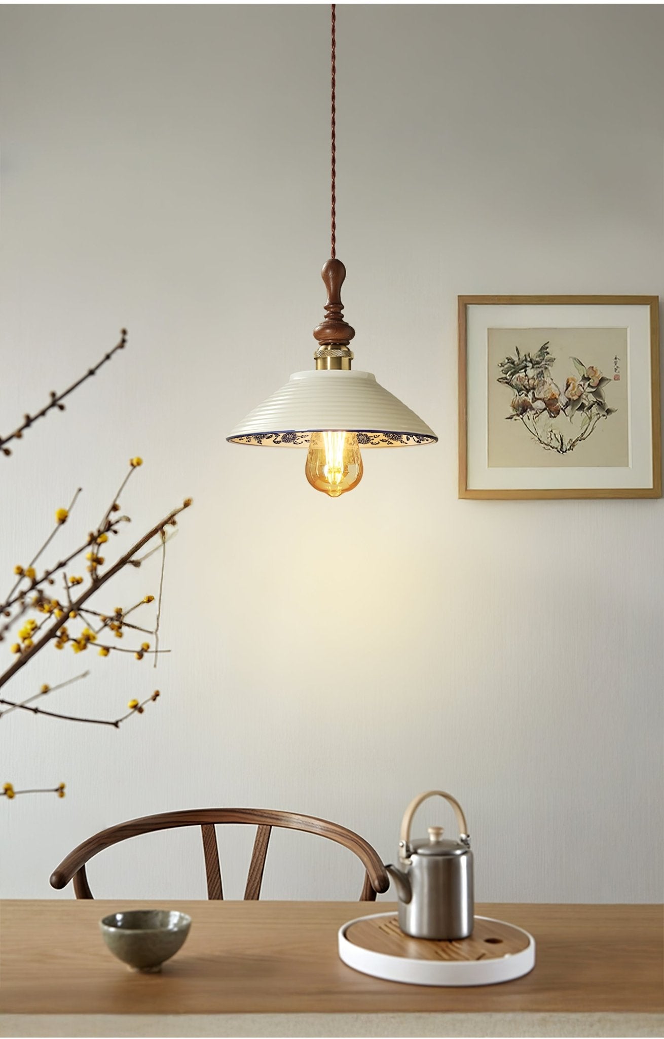 Ciraeor Delft Ceramic Pendant Light-Neutral Decor
