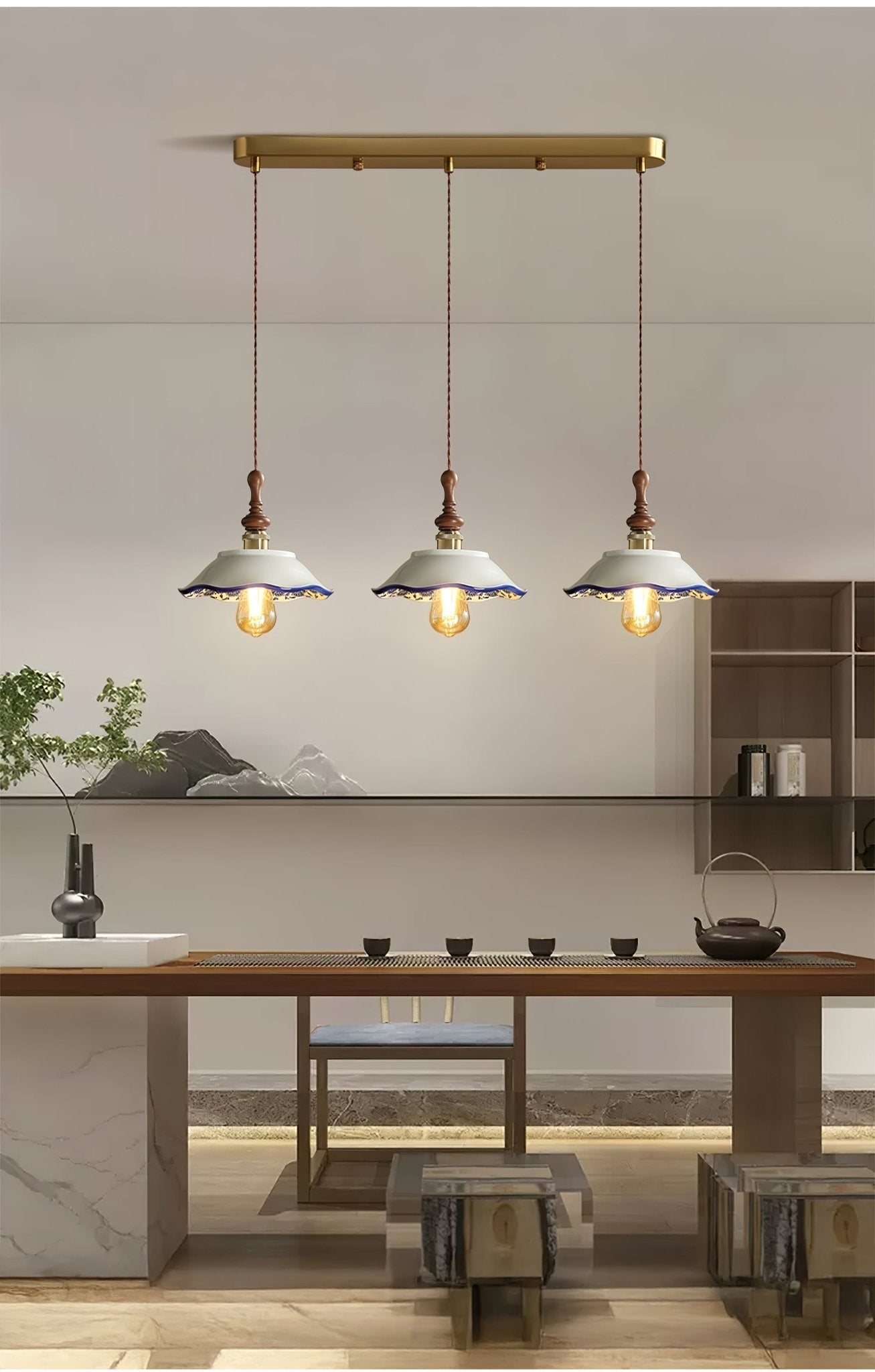 Ciraeor Delft Ceramic Pendant Light-Neutral Decor