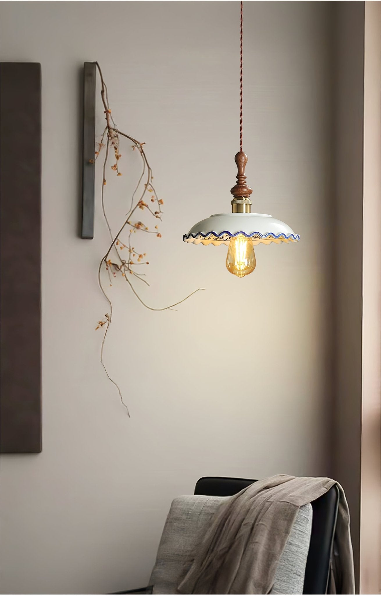 Ciraeor Delft Ceramic Pendant Light-Neutral Decor