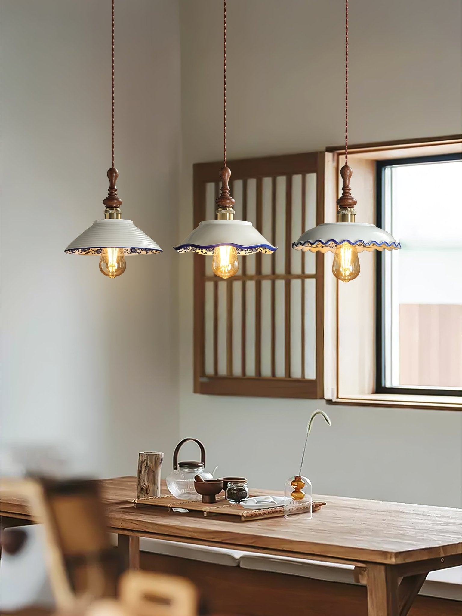 Ciraeor Delft Ceramic Pendant Light-Neutral Decor