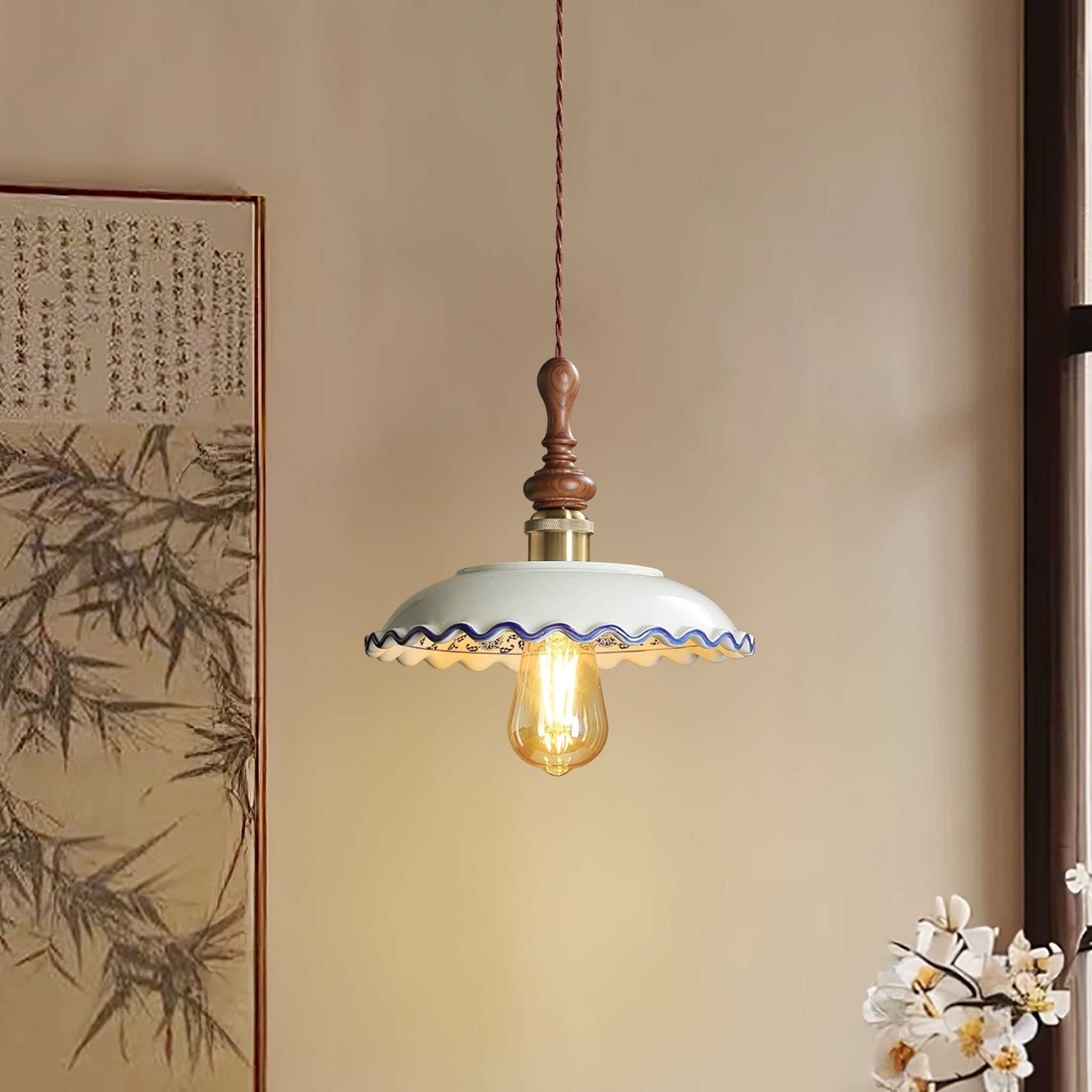 Ciraeor Delft Ceramic Pendant Light-Neutral Decor