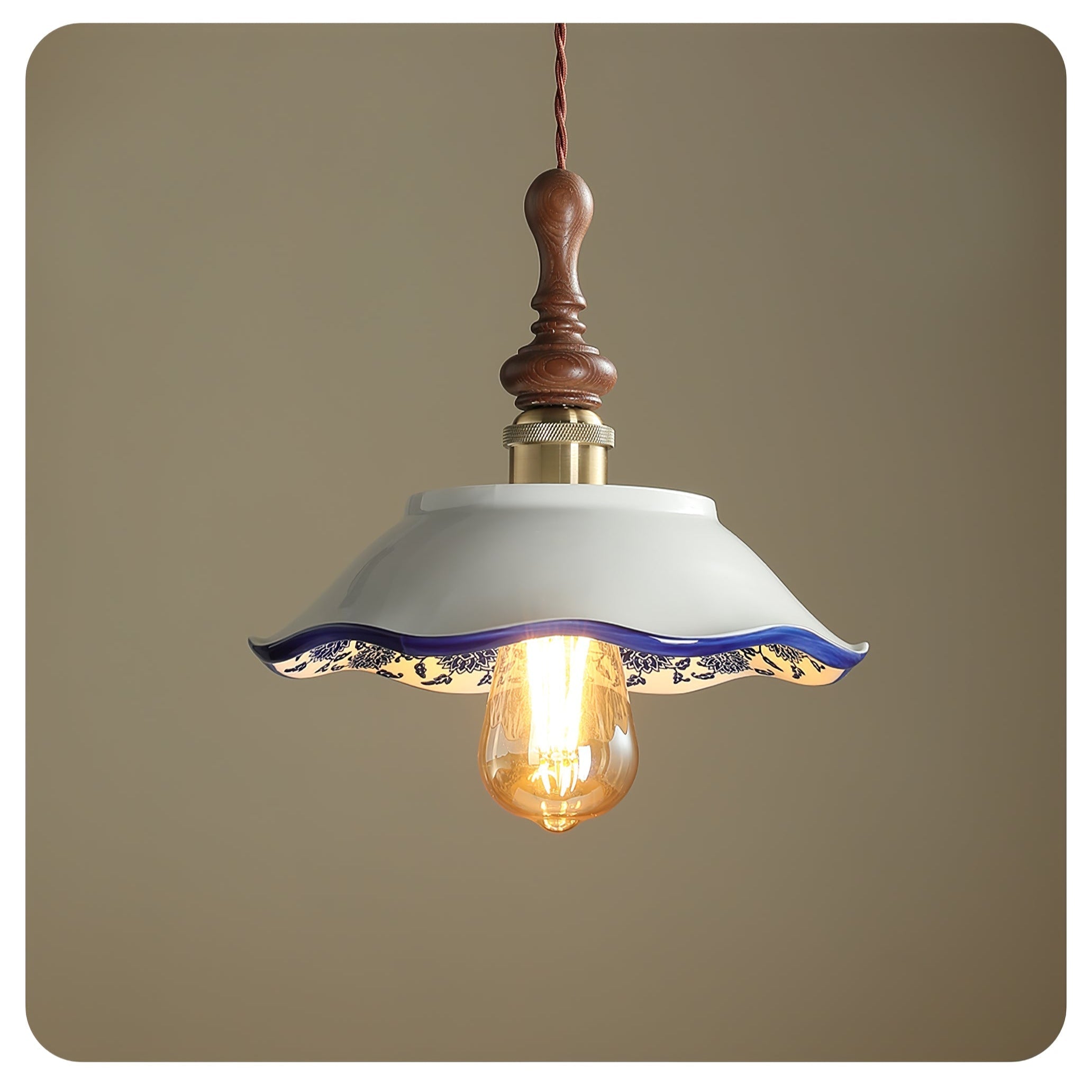 Ciraeor Delft Ceramic Pendant Light-Neutral Decor