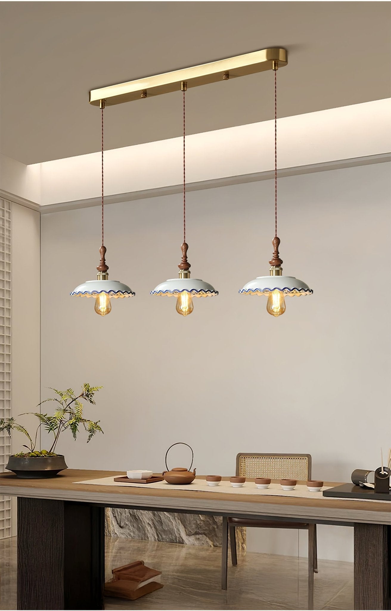 Ciraeor Delft Ceramic Pendant Light-Neutral Decor