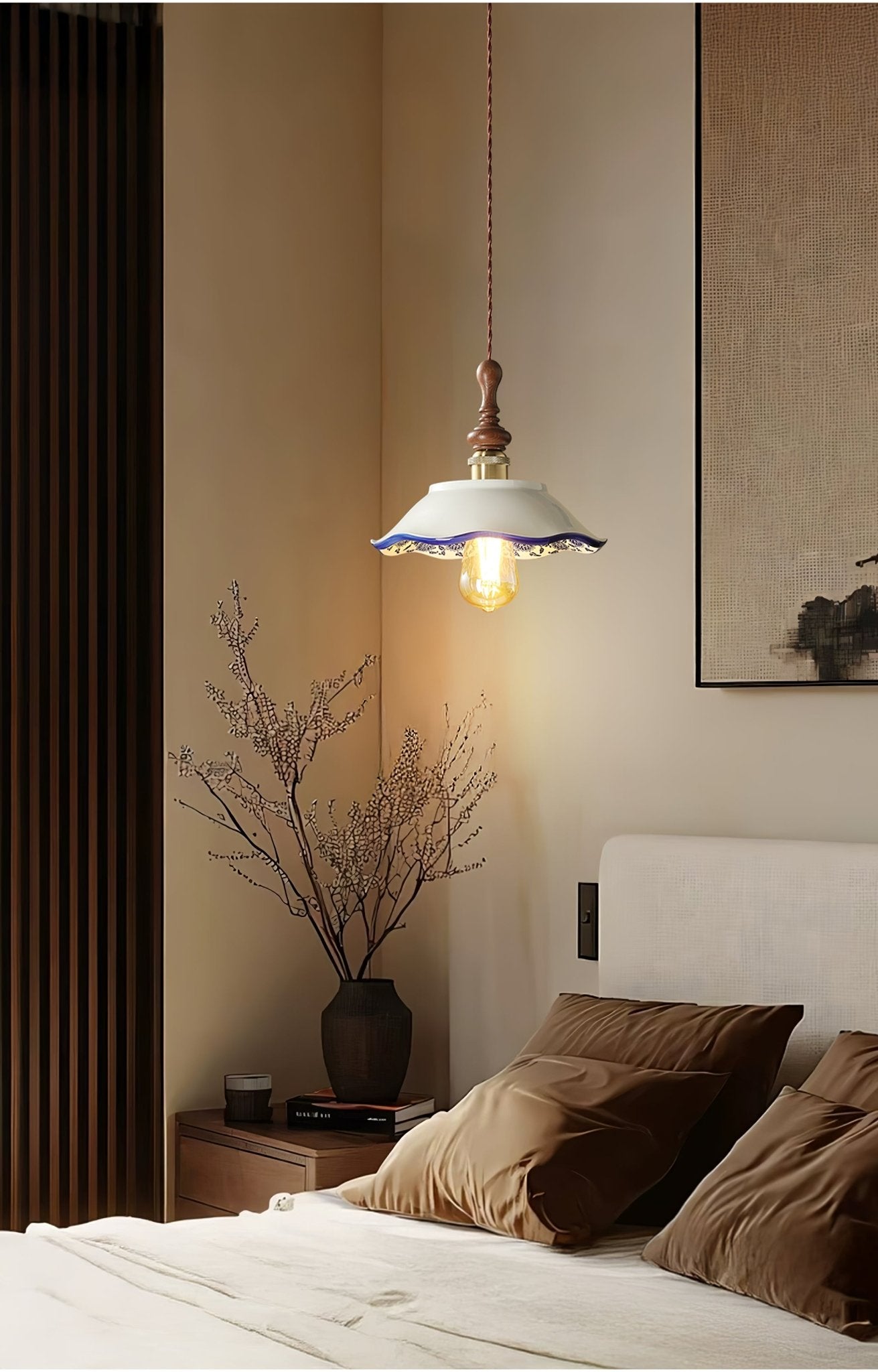 Ciraeor Delft Ceramic Pendant Light-Neutral Decor