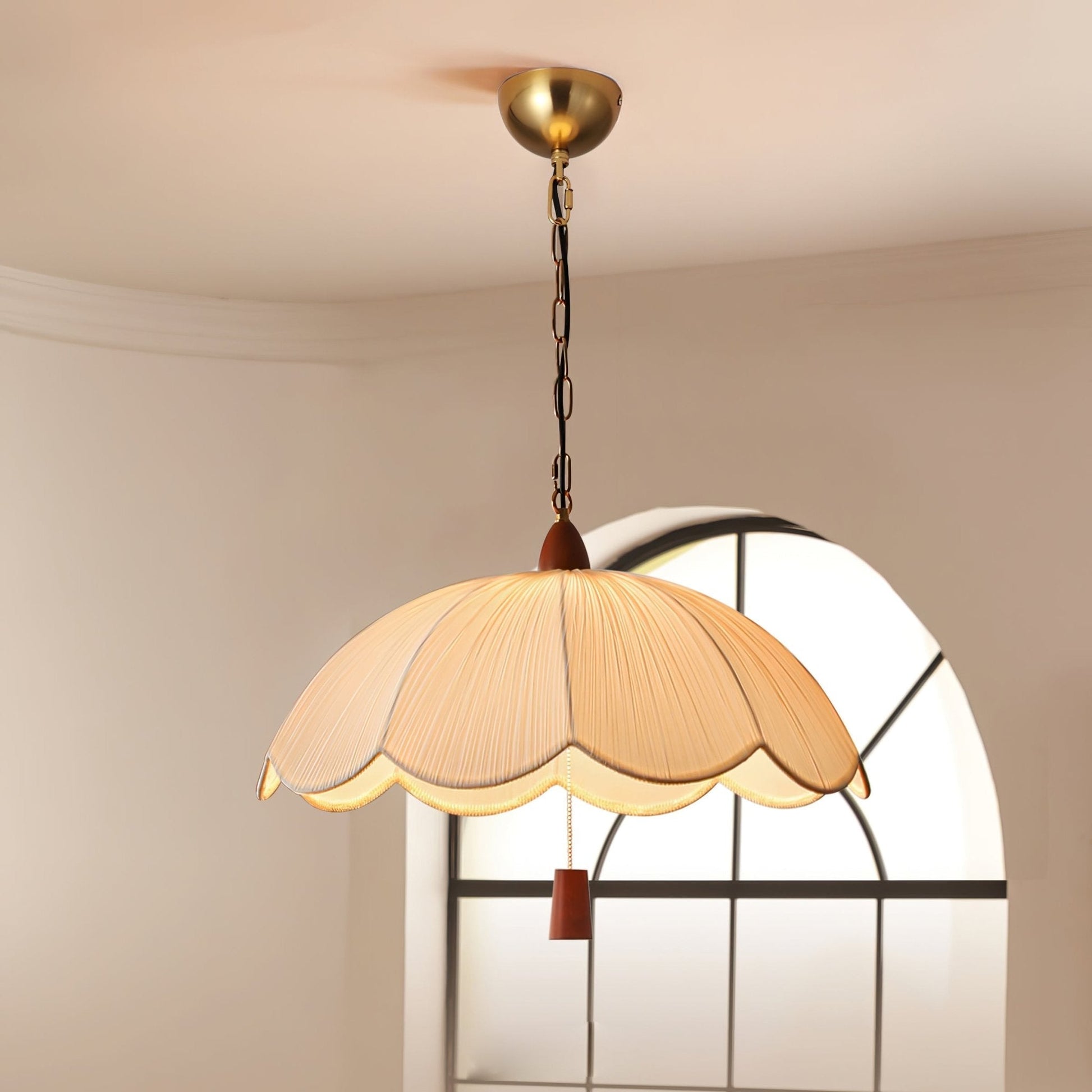 Vephael Art Nouveau Fabric Pendant Light-Neutral Decor