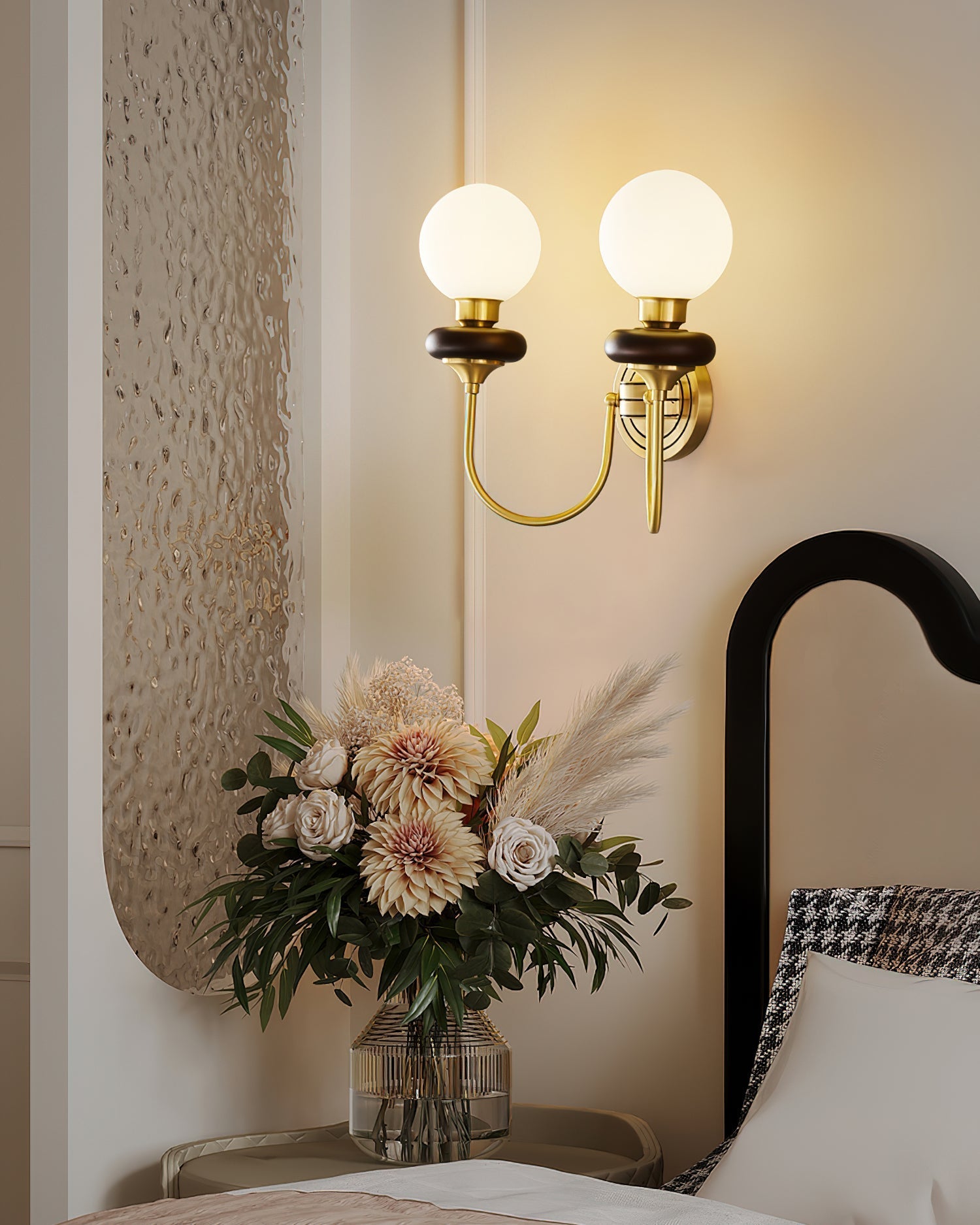 Kiroxen Wall Lamp Premium Nordic Art Walnut Glass-Neutral Decor